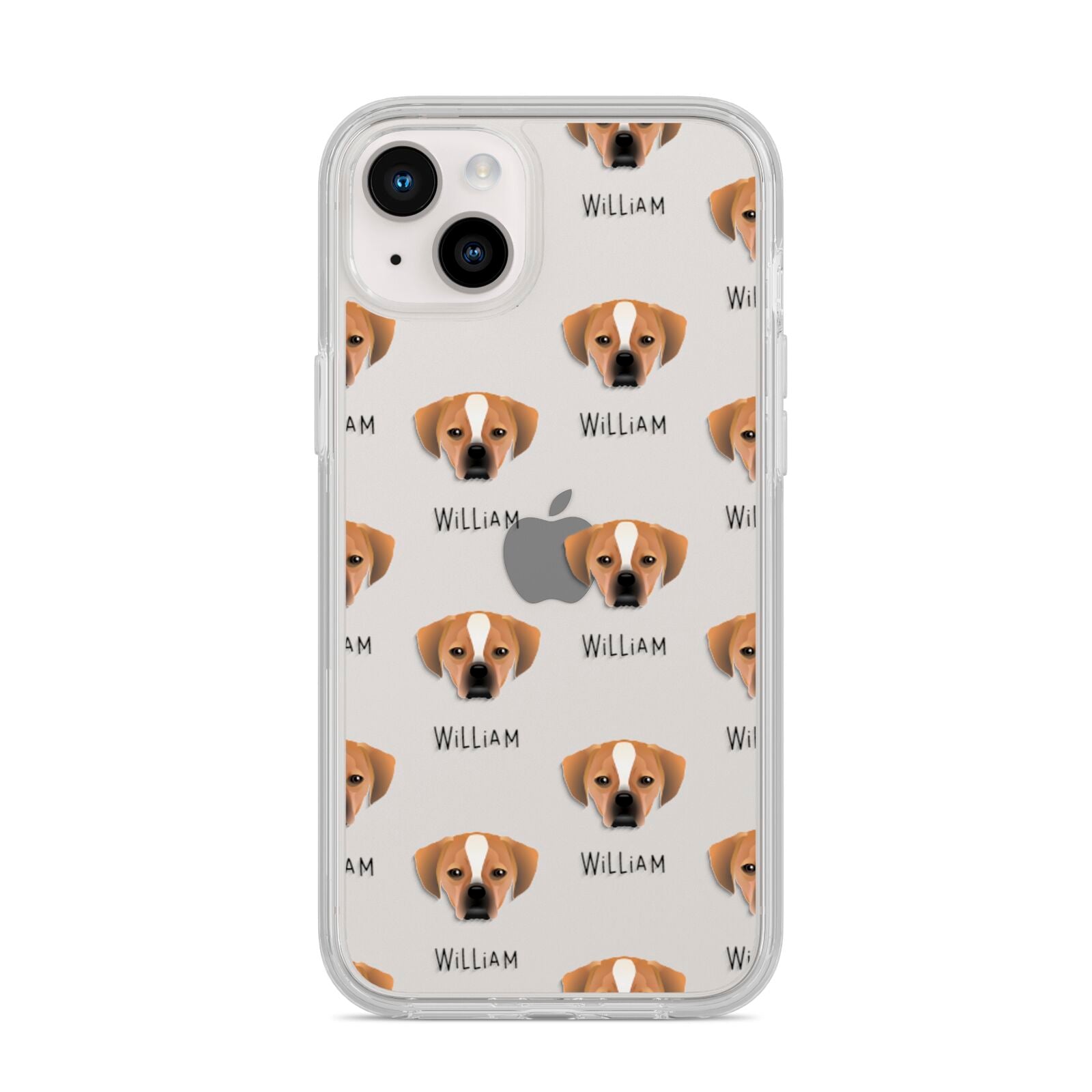 Puggle Icon with Name iPhone 14 Plus Clear Tough Case Starlight