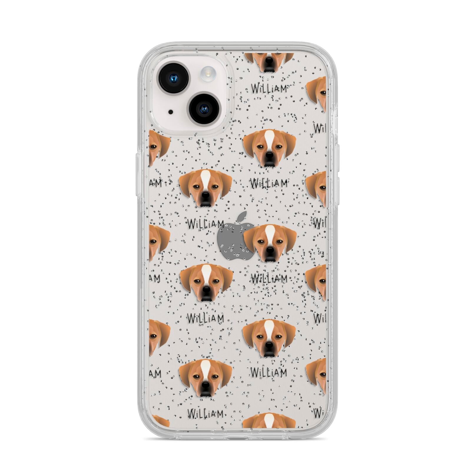 Puggle Icon with Name iPhone 14 Plus Glitter Tough Case Starlight