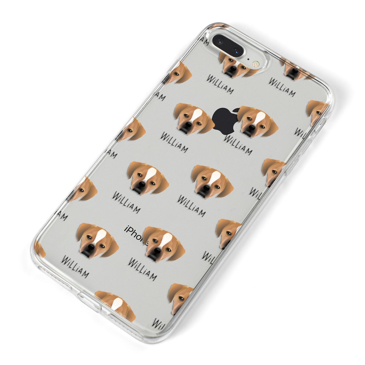 Puggle Icon with Name iPhone 8 Plus Bumper Case on Silver iPhone Alternative Image