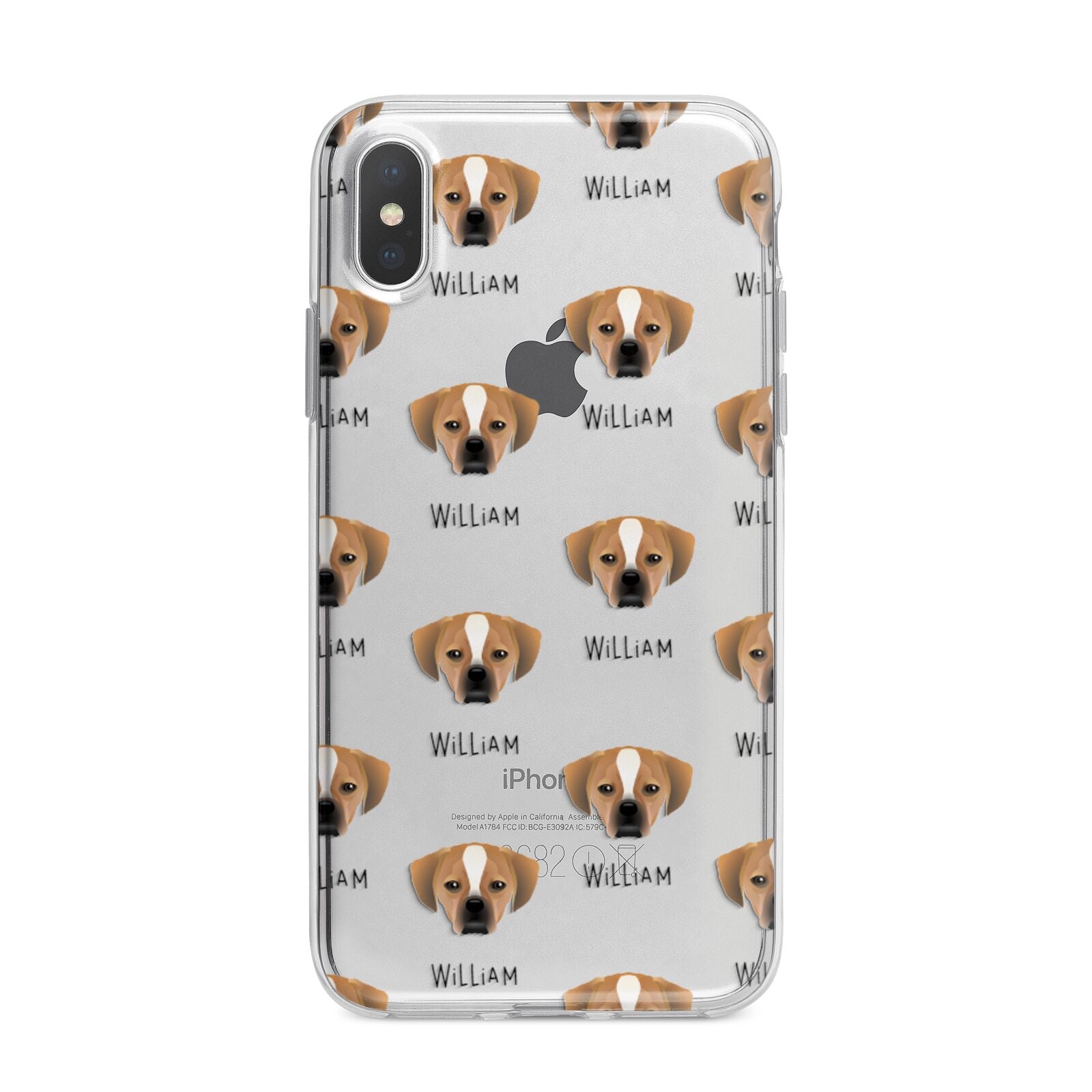 Puggle Icon with Name iPhone X Bumper Case on Silver iPhone Alternative Image 1