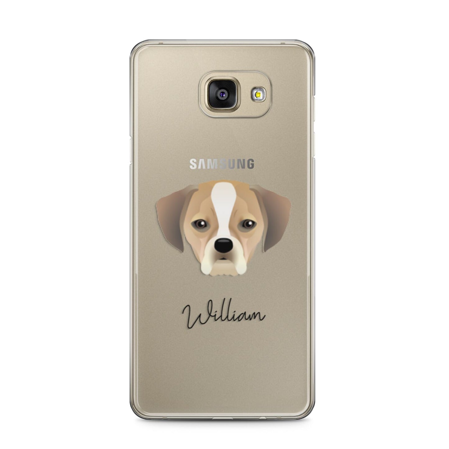 Puggle Personalised Samsung Galaxy A5 2016 Case on gold phone