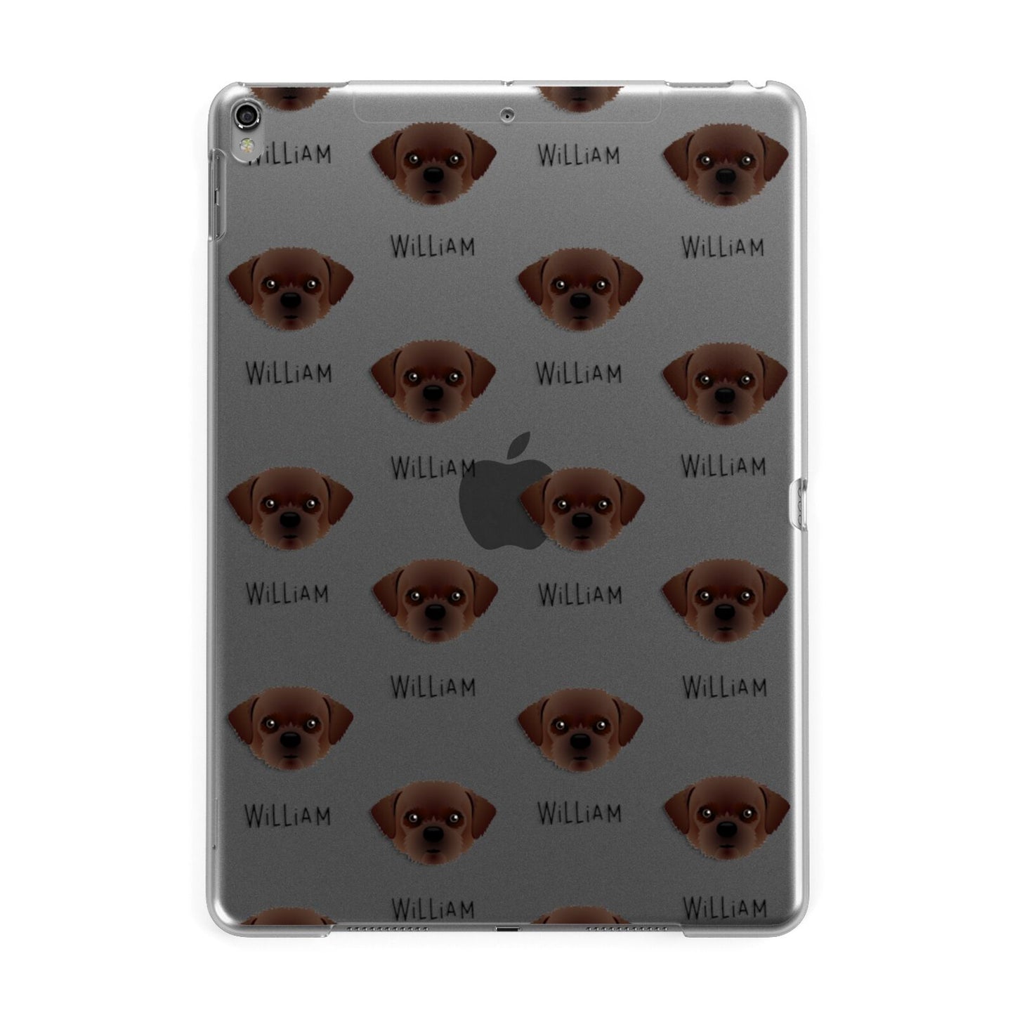 Pugzu Icon with Name Apple iPad Grey Case