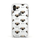 Pugzu Icon with Name Apple iPhone Xs Impact Case White Edge on Silver Phone