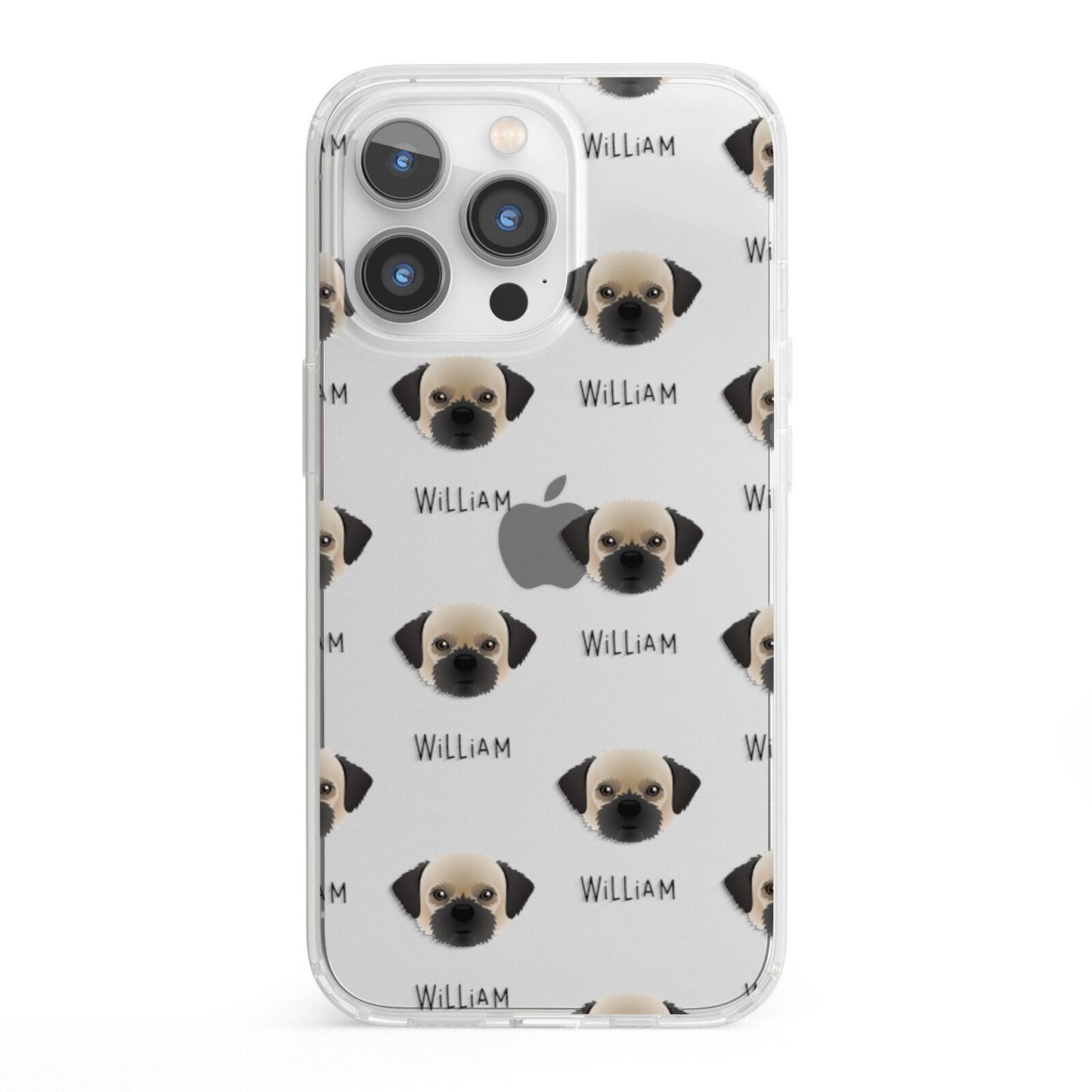 Pugzu Icon with Name iPhone 13 Pro Clear Bumper Case