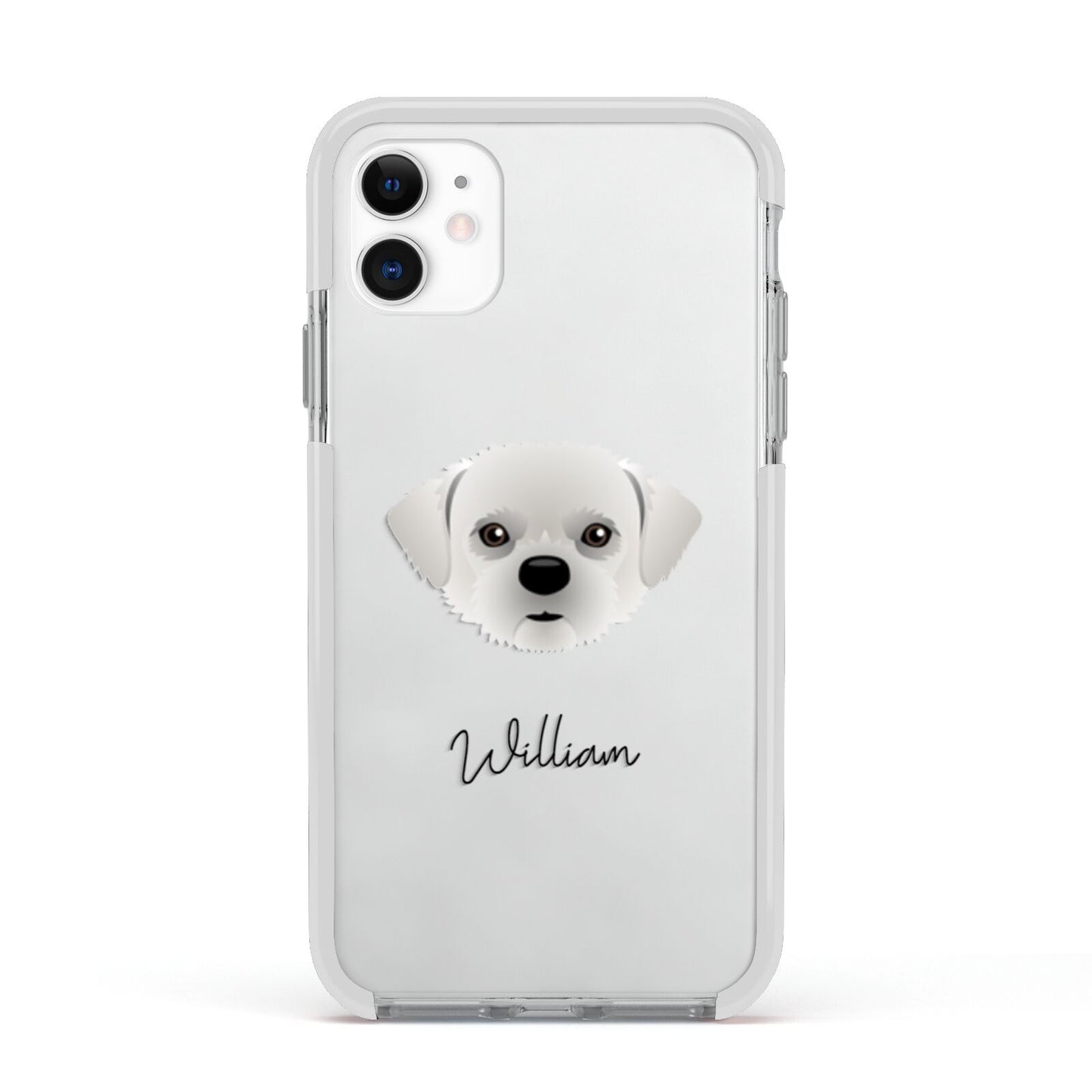 Pugzu Personalised Apple iPhone 11 in White with White Impact Case