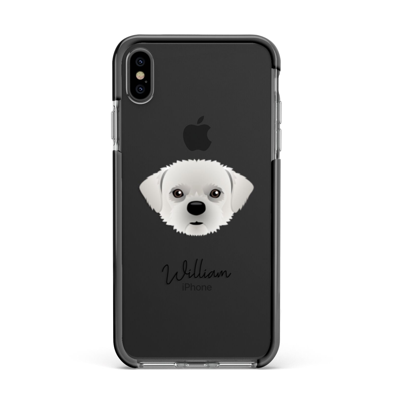 Pugzu Personalised Apple iPhone Xs Max Impact Case Black Edge on Black Phone