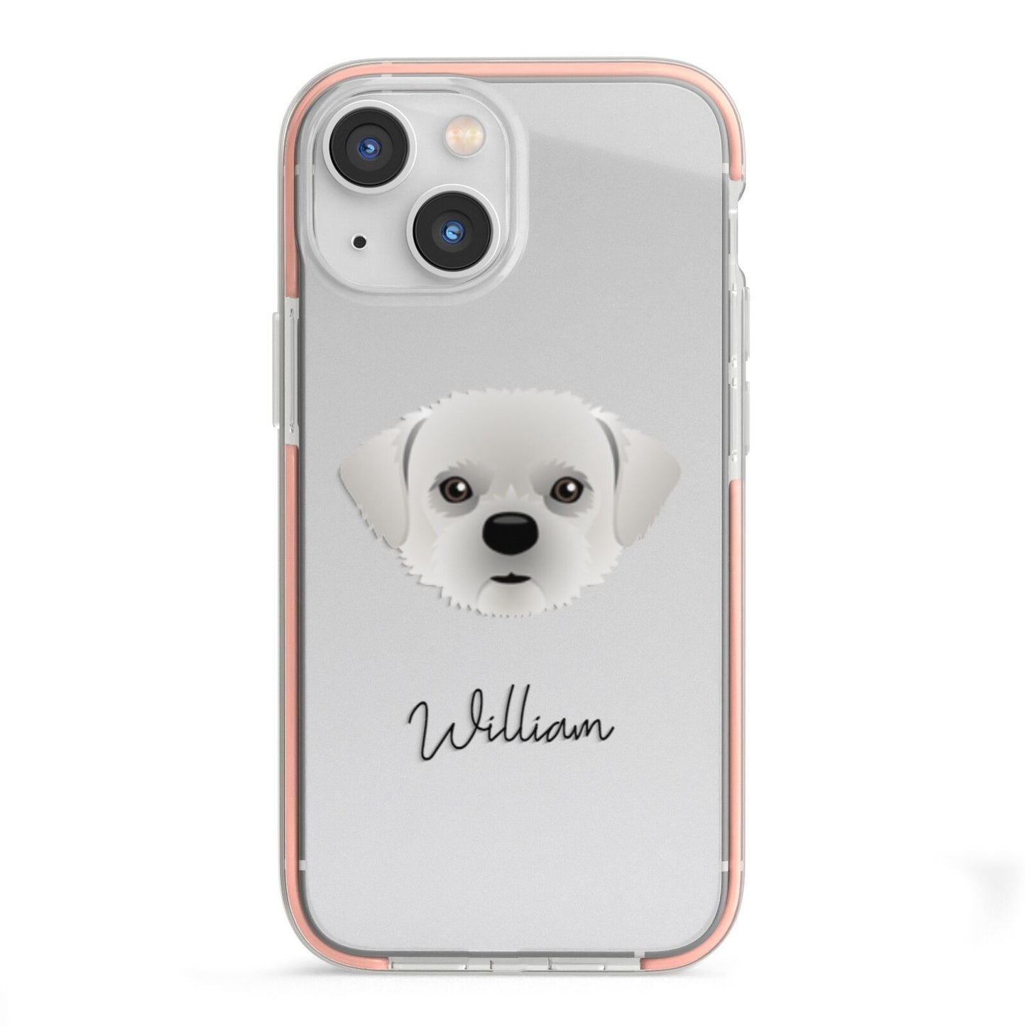 Pugzu Personalised iPhone 13 Mini TPU Impact Case with Pink Edges