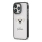 Pugzu Personalised iPhone 13 Pro Black Impact Case Side Angle on Silver phone