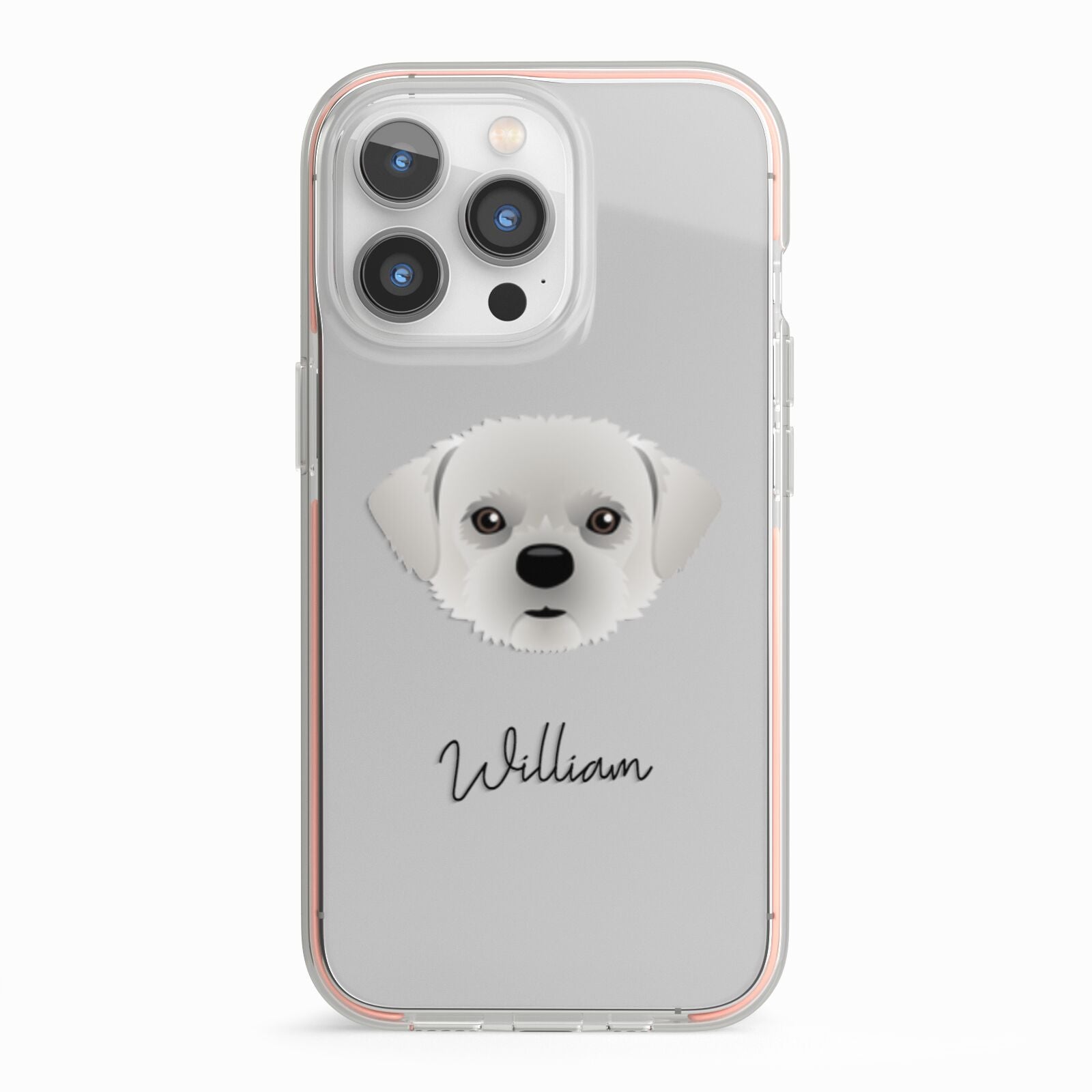 Pugzu Personalised iPhone 13 Pro TPU Impact Case with Pink Edges