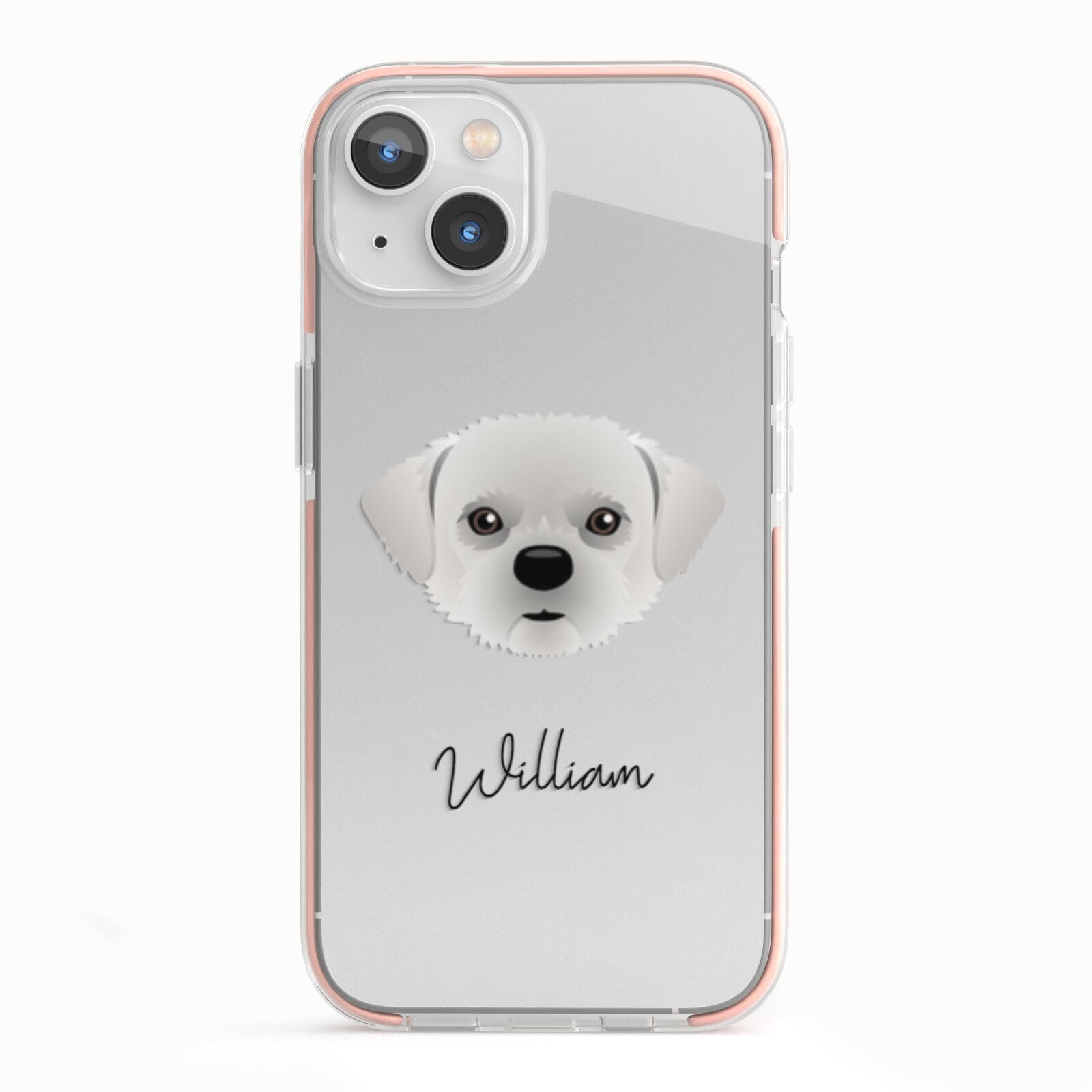 Pugzu Personalised iPhone 13 TPU Impact Case with Pink Edges