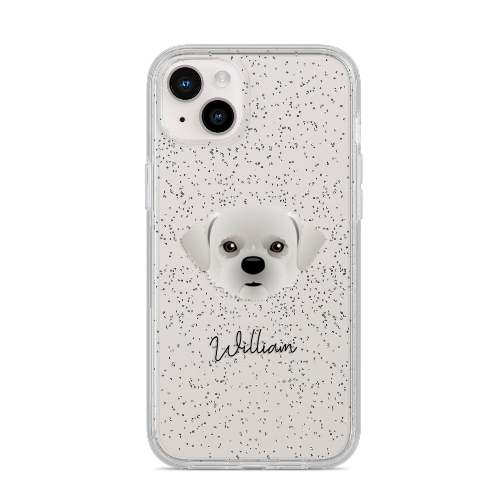 Pugzu Personalised iPhone 14 Plus Glitter Tough Case Starlight