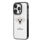 Pugzu Personalised iPhone 14 Pro Black Impact Case Side Angle on Silver phone