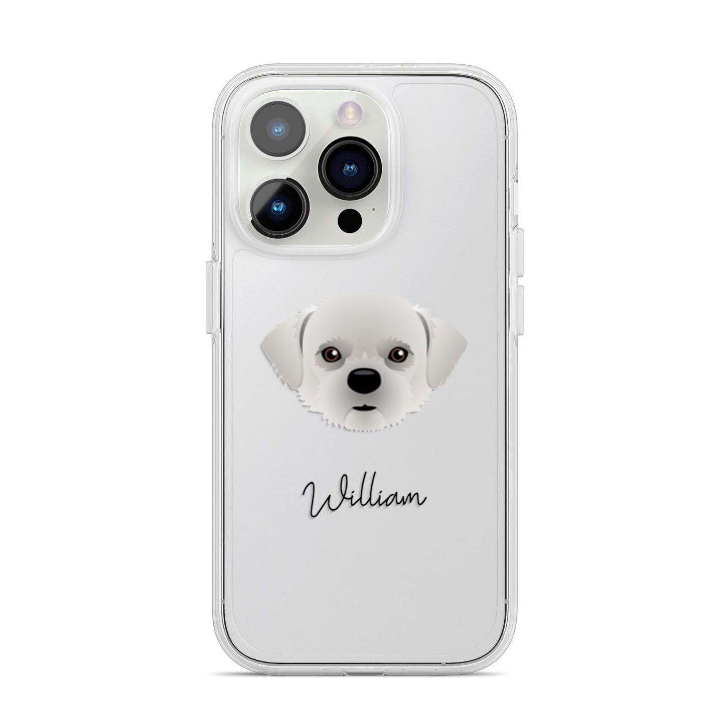 Pugzu Personalised iPhone 14 Pro Clear Tough Case Silver