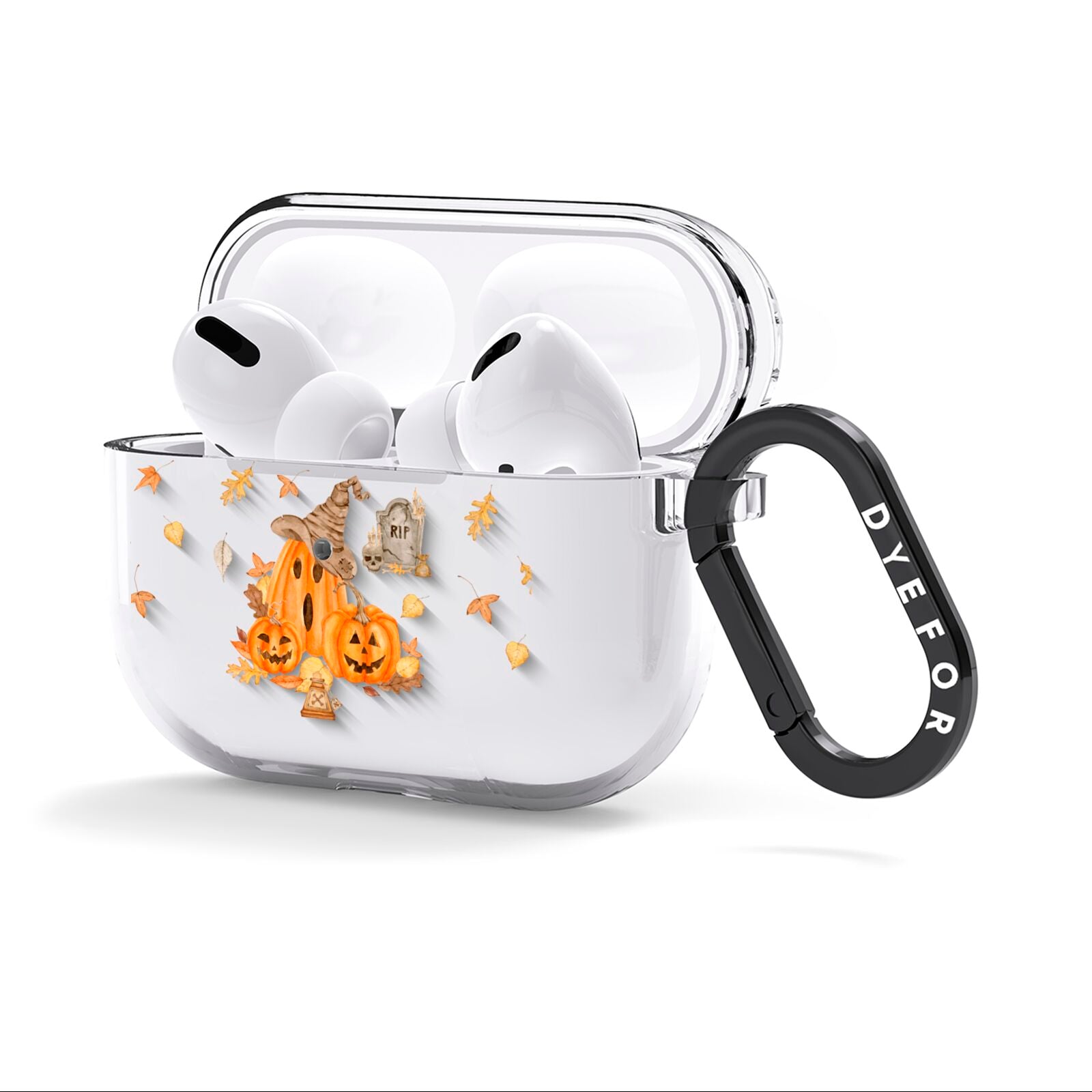 Pumpkin Graveyard AirPods Clear Case 3rd Gen Side Image