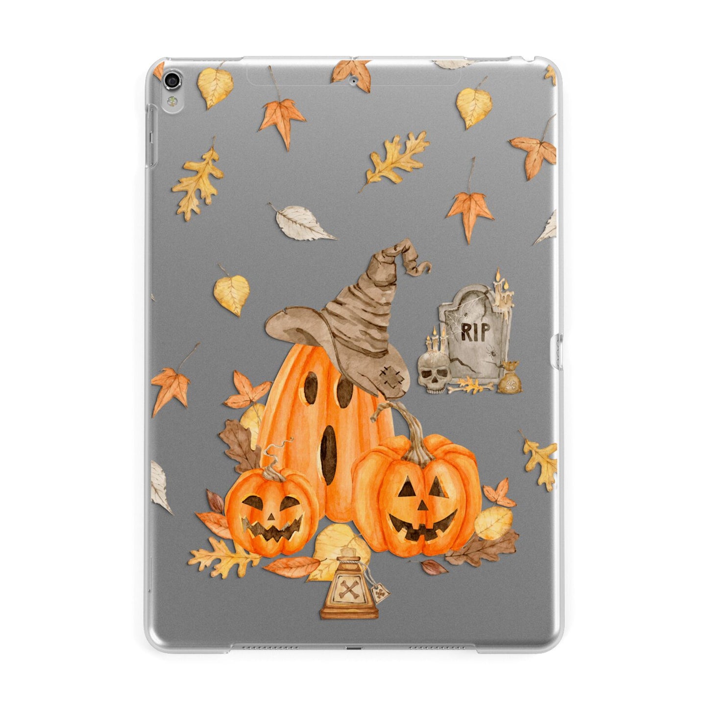 Pumpkin Graveyard Apple iPad Silver Case