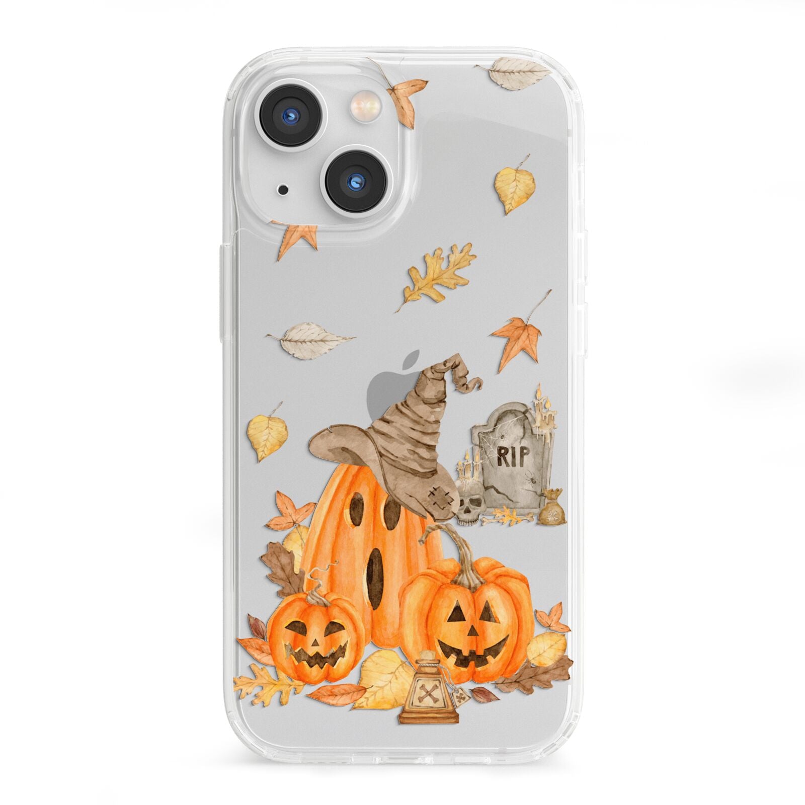 Pumpkin Graveyard iPhone 13 Mini Clear Bumper Case