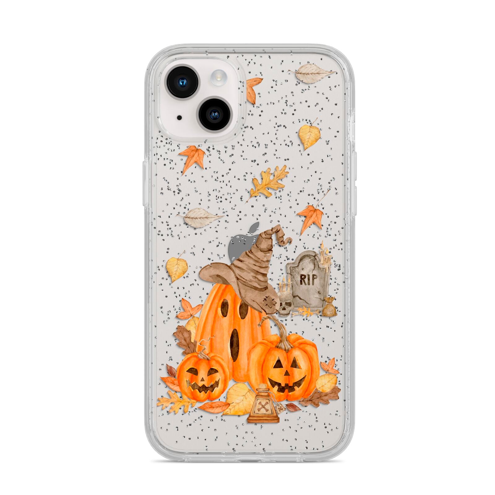 Pumpkin Graveyard iPhone 14 Plus Glitter Tough Case Starlight