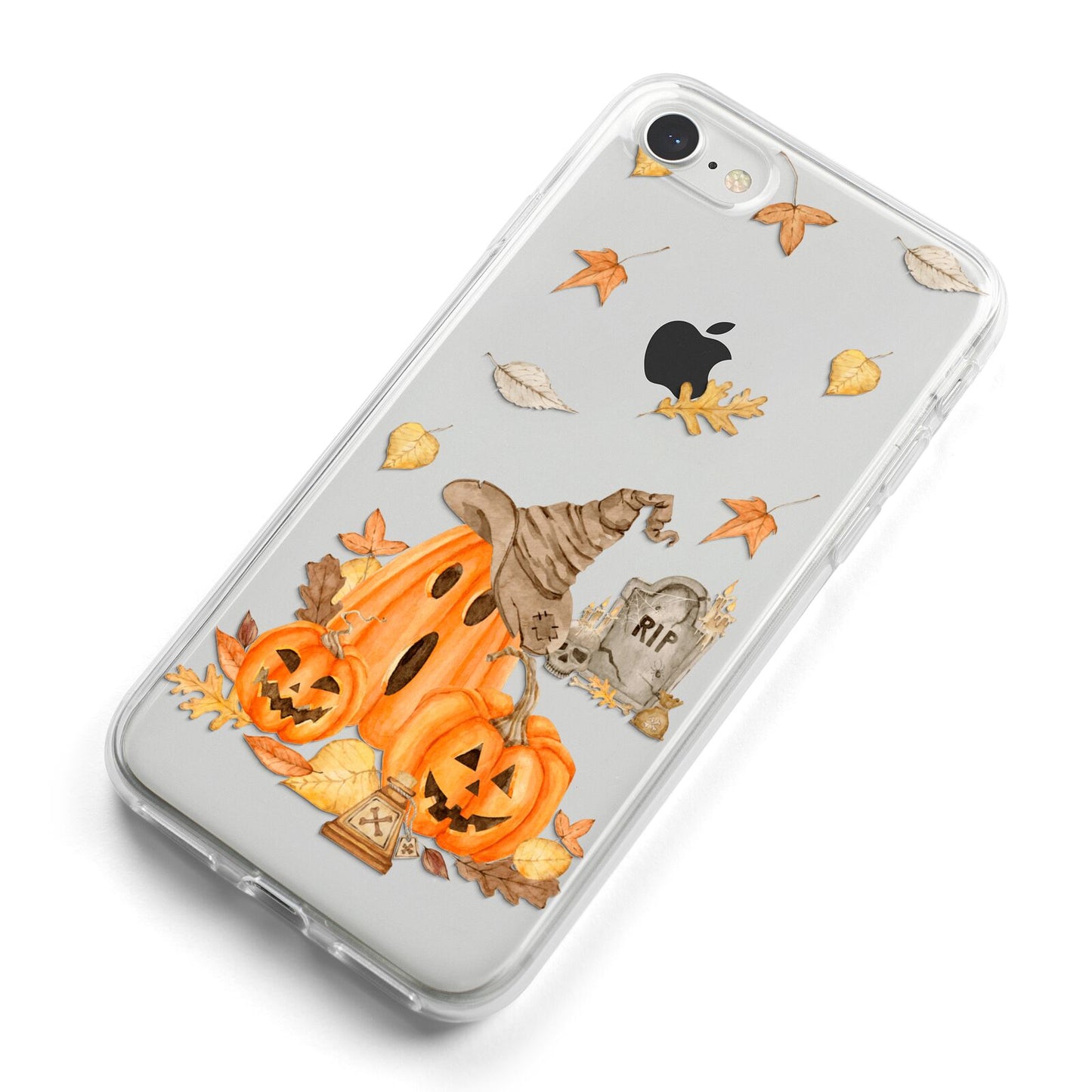 Pumpkin Graveyard iPhone 8 Bumper Case on Silver iPhone Alternative Image