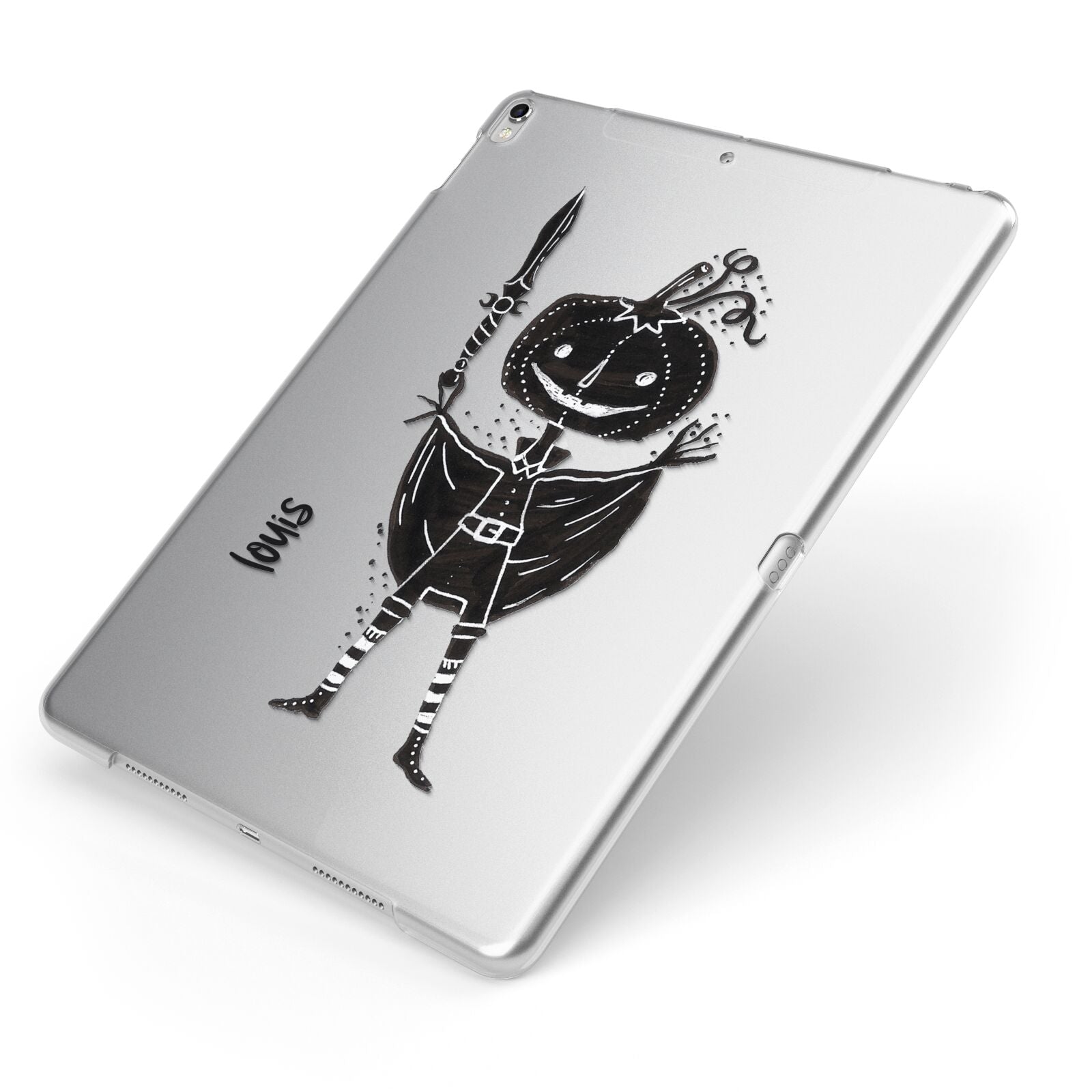 Pumpkin Head Personalised Apple iPad Case on Silver iPad Side View