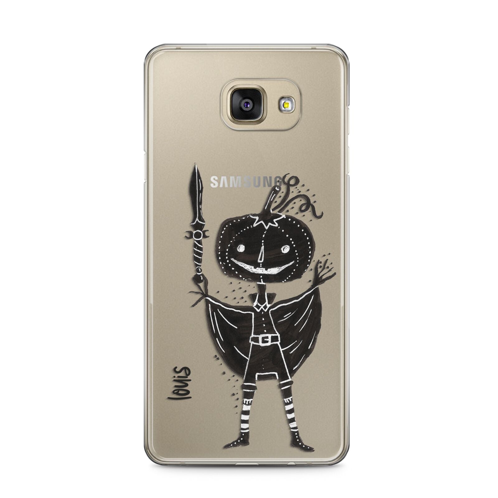 Pumpkin Head Personalised Samsung Galaxy A5 2016 Case on gold phone