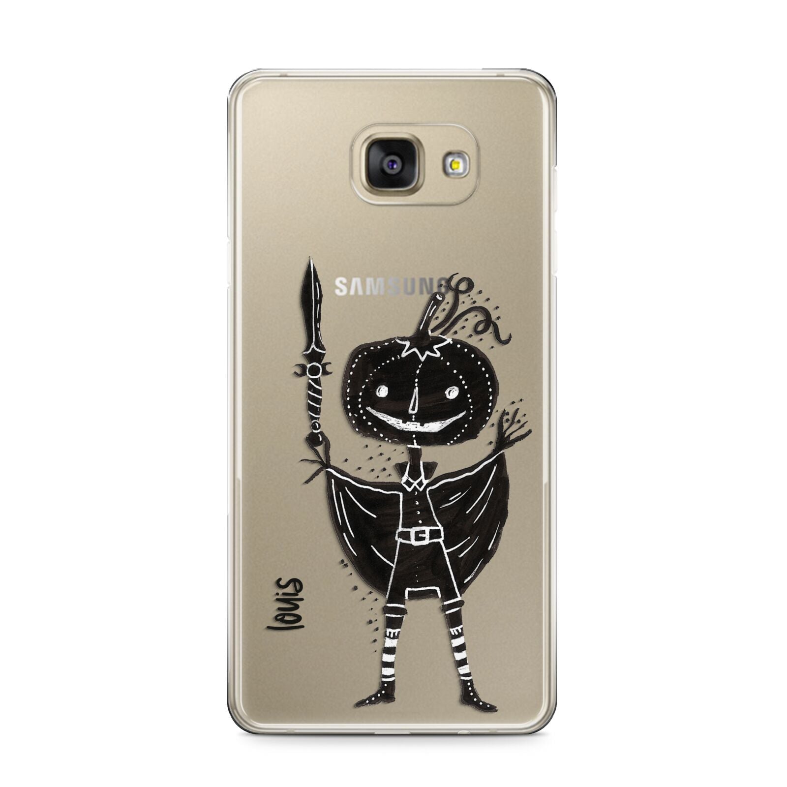 Pumpkin Head Personalised Samsung Galaxy A9 2016 Case on gold phone