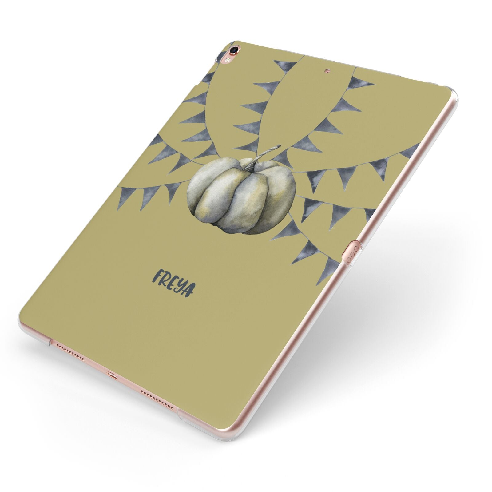 Pumpkin Part Halloween Apple iPad Case on Rose Gold iPad Side View