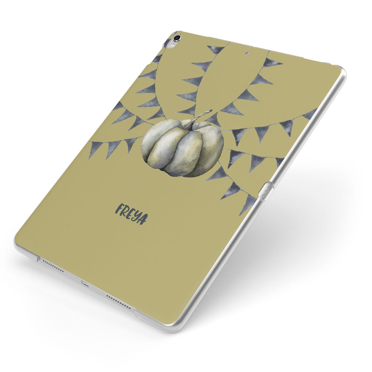 Pumpkin Part Halloween Apple iPad Case on Silver iPad Side View