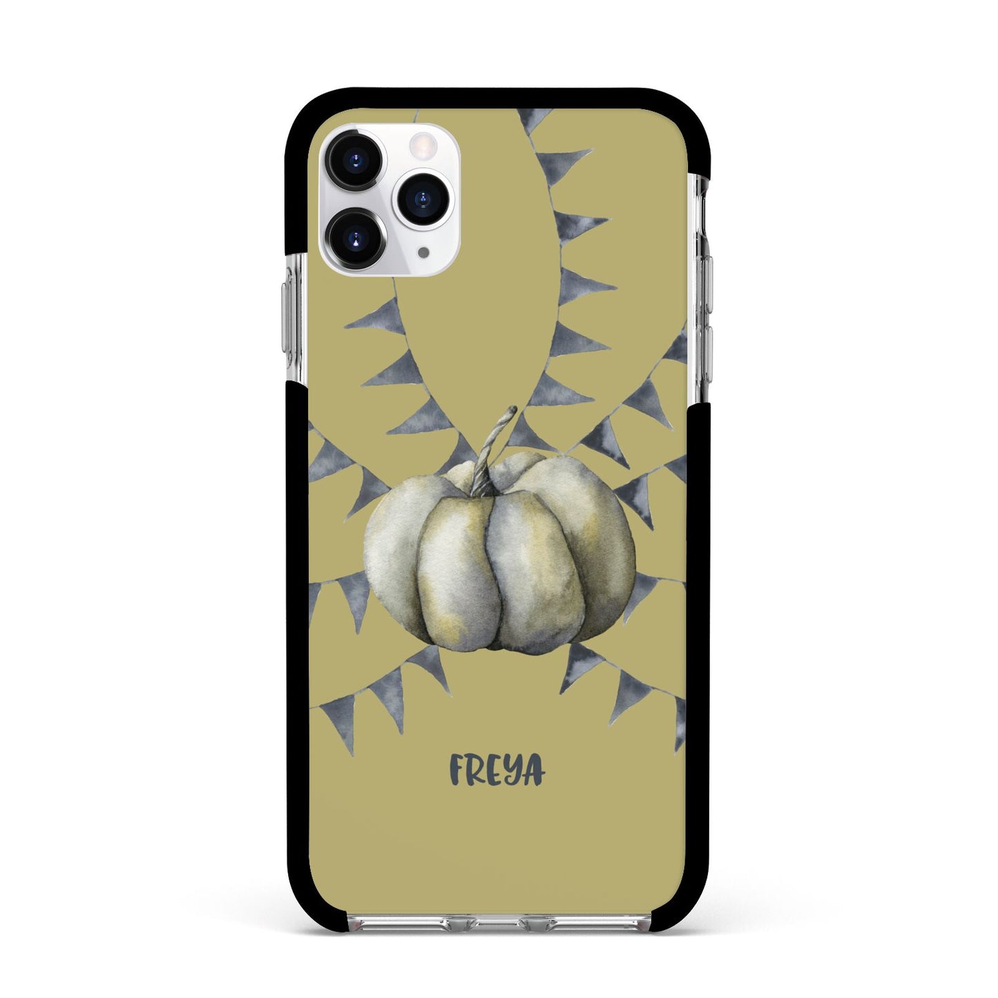 Pumpkin Part Halloween Apple iPhone 11 Pro Max in Silver with Black Impact Case