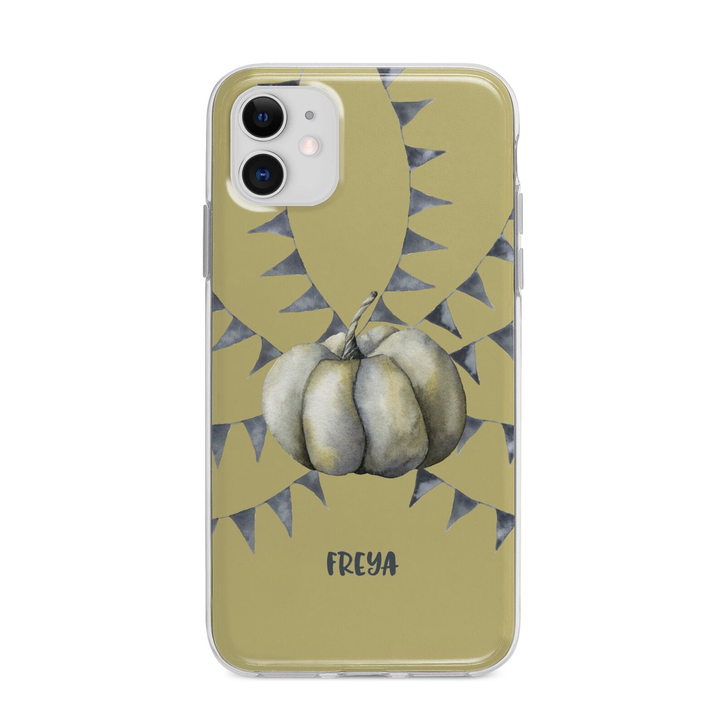 Pumpkin Part Halloween Apple iPhone 11 in White with Bumper Case