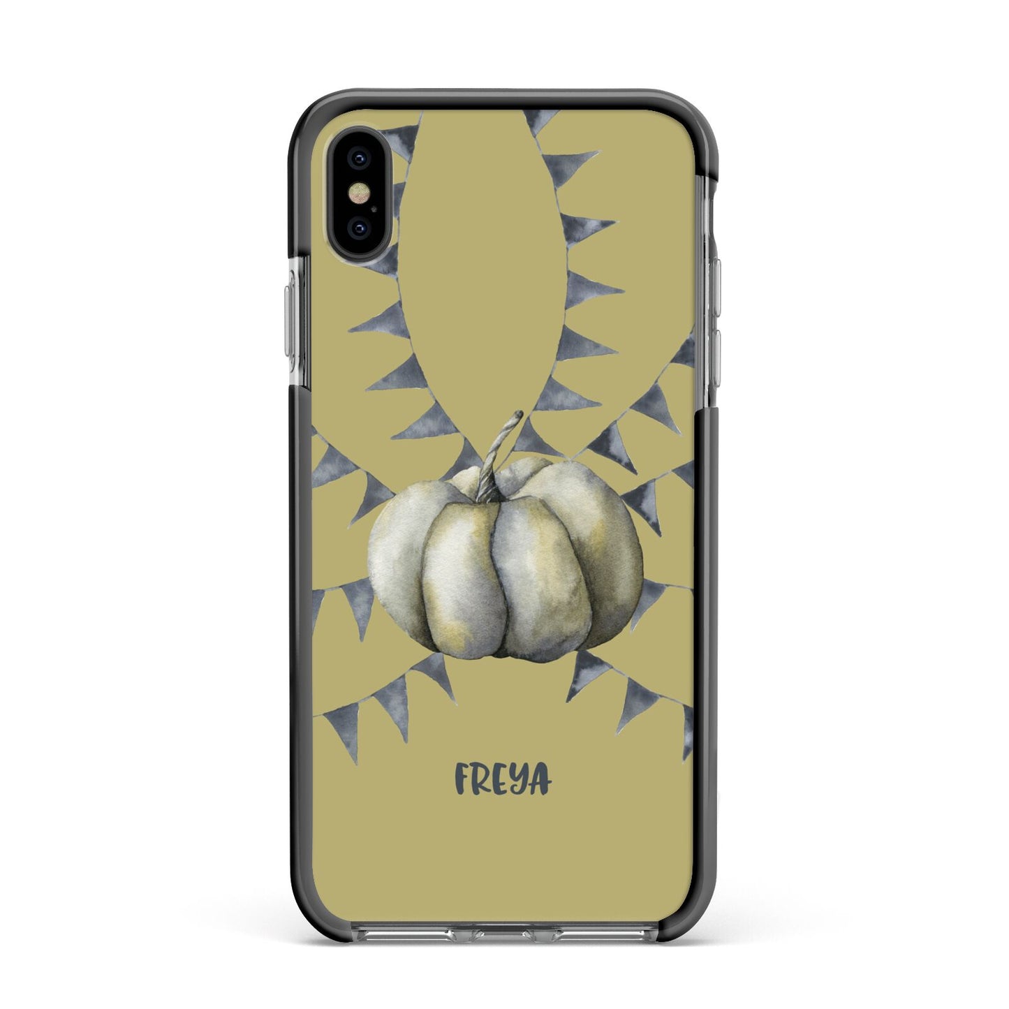 Pumpkin Part Halloween Apple iPhone Xs Max Impact Case Black Edge on Black Phone