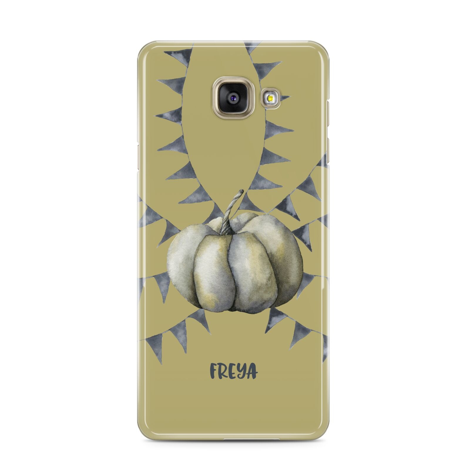 Pumpkin Part Halloween Samsung Galaxy A3 2016 Case on gold phone