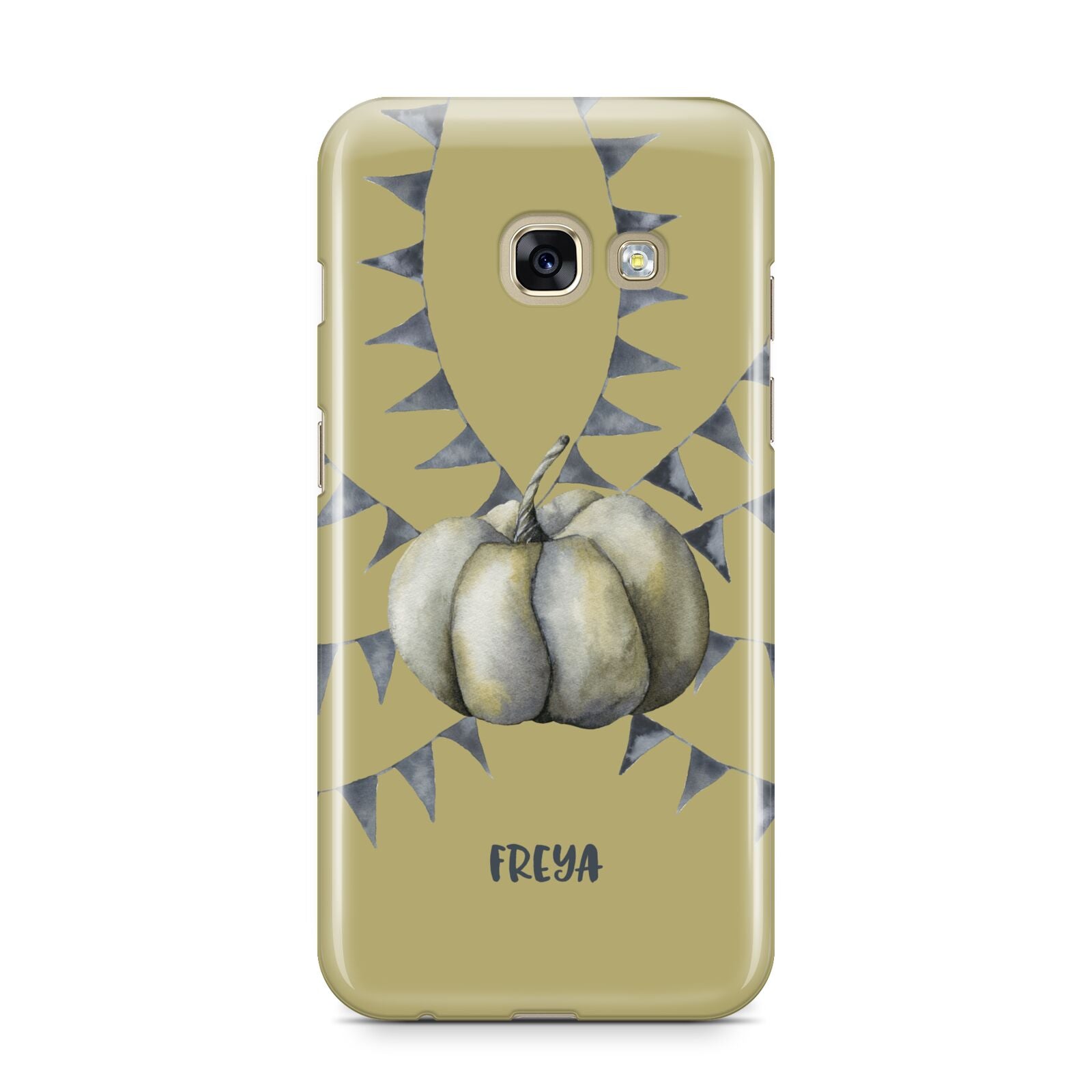 Pumpkin Part Halloween Samsung Galaxy A3 2017 Case on gold phone