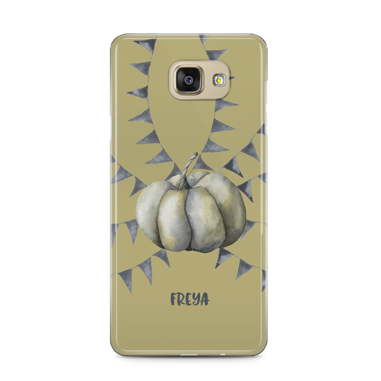 Pumpkin Part Halloween Samsung Galaxy A5 2016 Case on gold phone