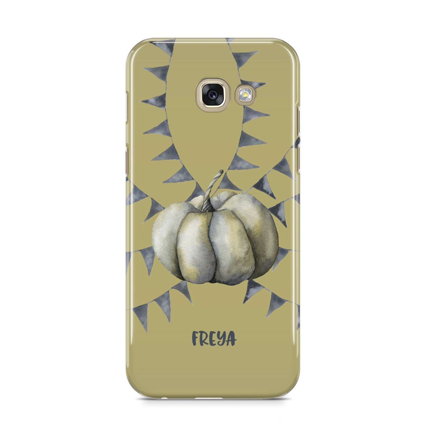 Pumpkin Part Halloween Samsung Galaxy A5 2017 Case on gold phone