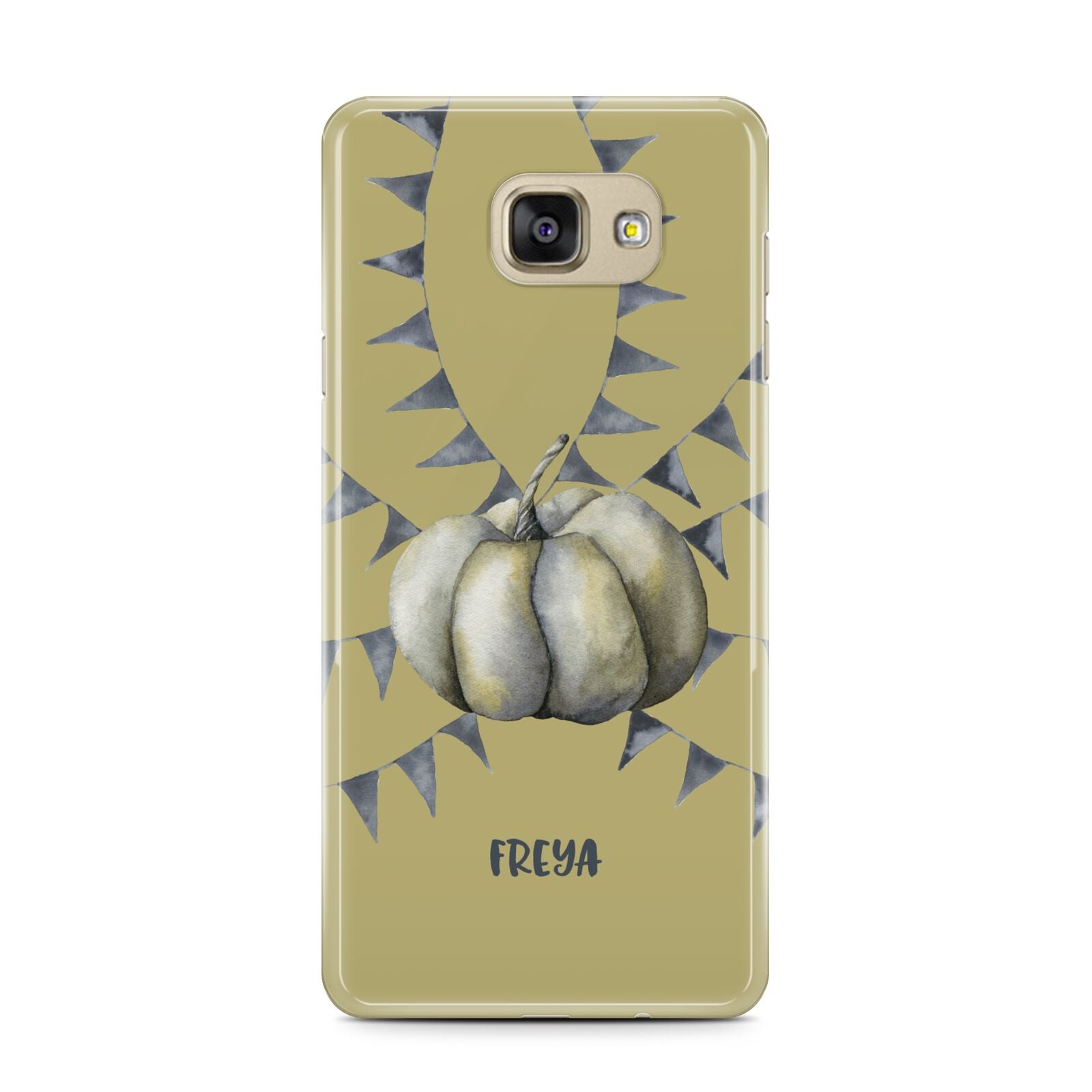 Pumpkin Part Halloween Samsung Galaxy A7 2016 Case on gold phone