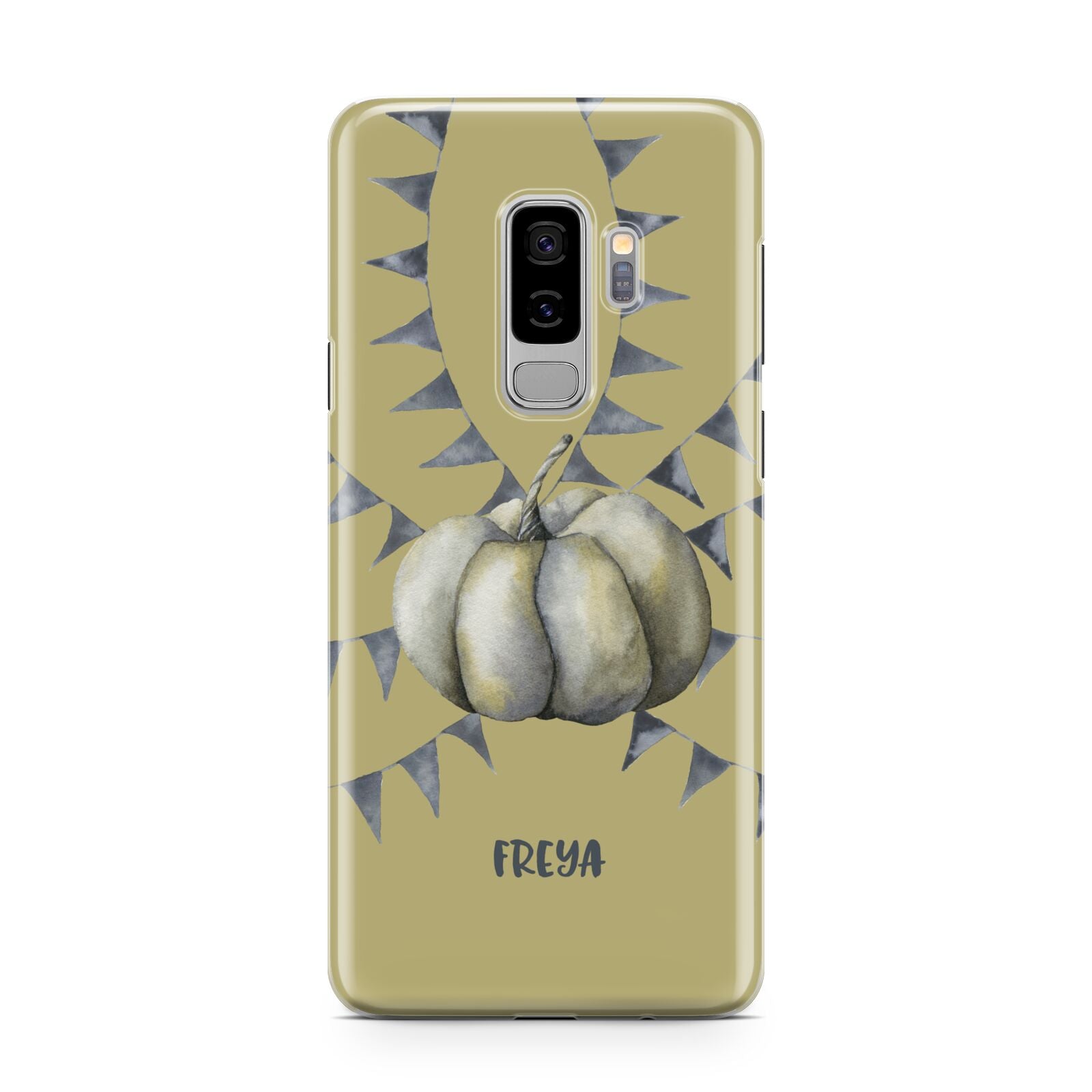 Pumpkin Part Halloween Samsung Galaxy S9 Plus Case on Silver phone