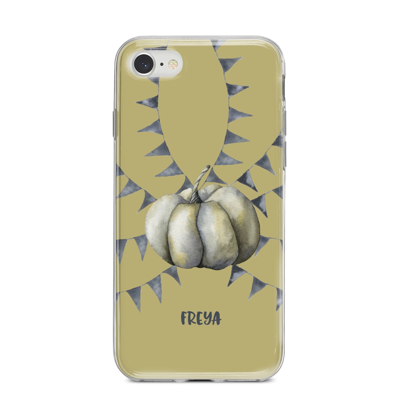 Pumpkin Part Halloween iPhone 8 Bumper Case on Silver iPhone