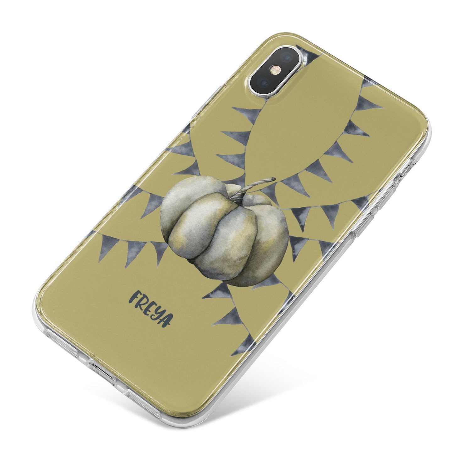 Pumpkin Part Halloween iPhone X Bumper Case on Silver iPhone