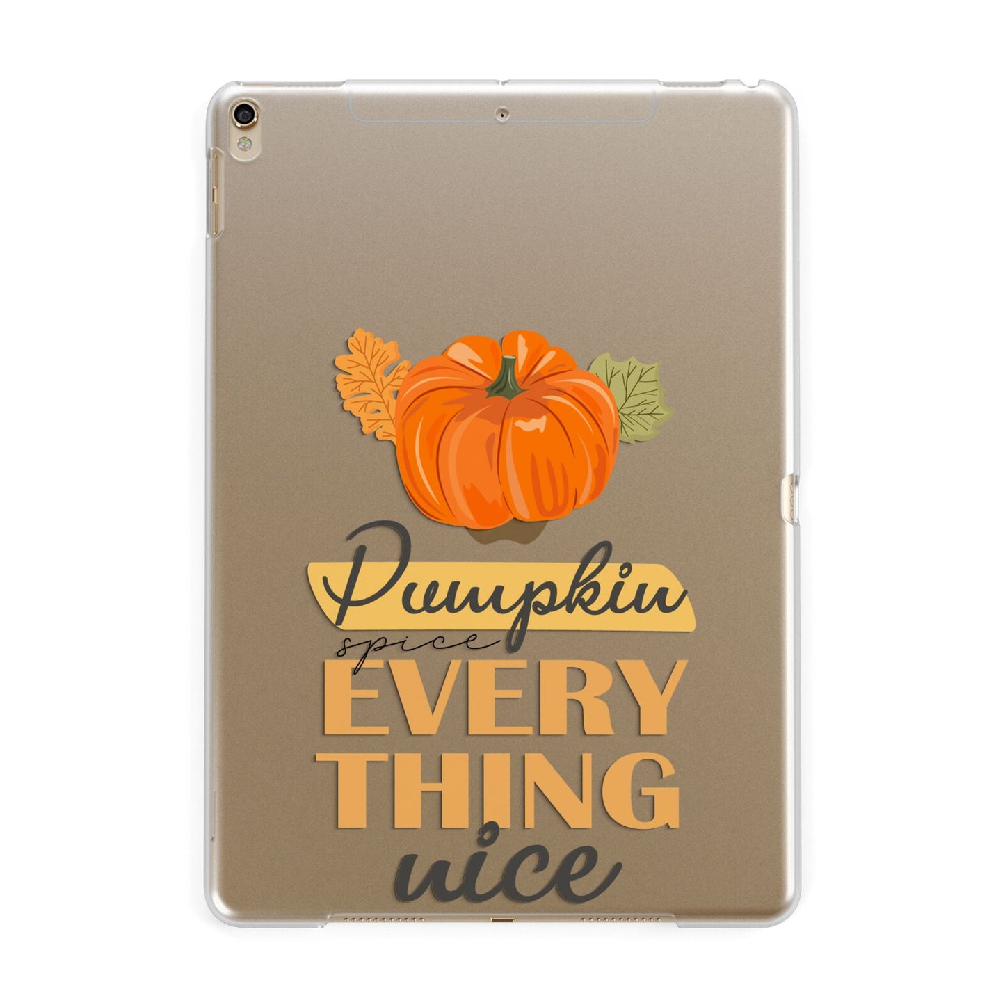 Pumpkin Spice with Caption Apple iPad Gold Case