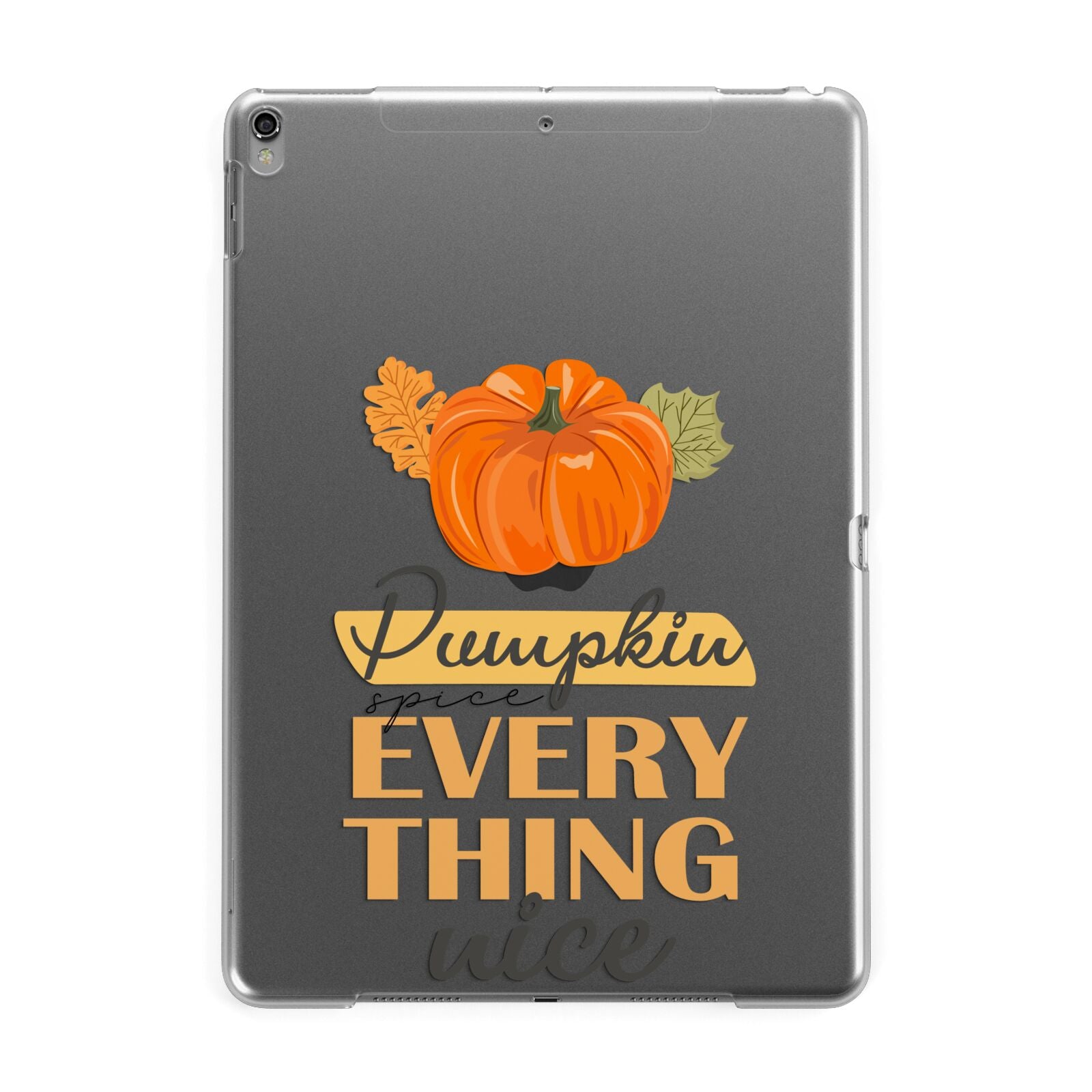 Pumpkin Spice with Caption Apple iPad Grey Case