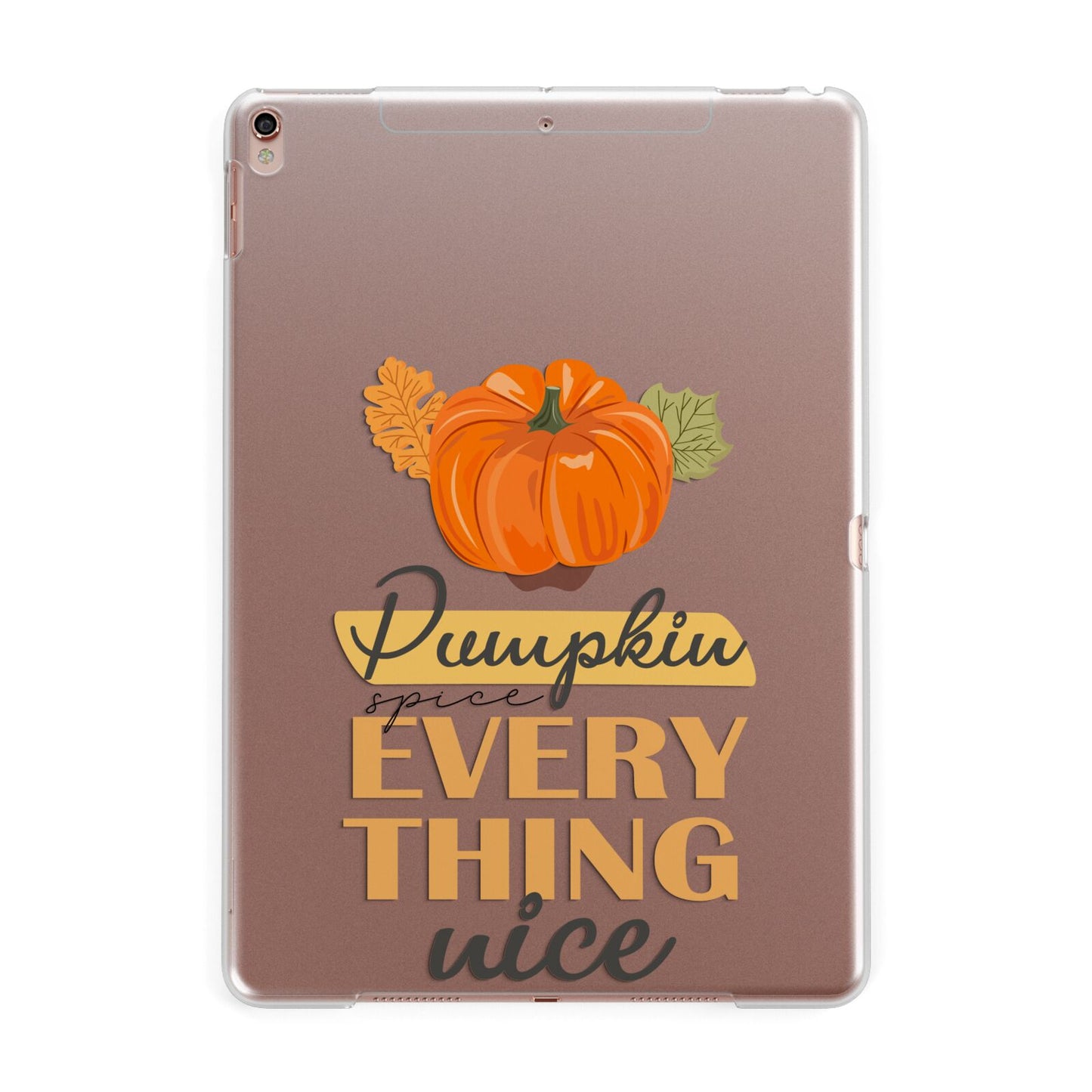 Pumpkin Spice with Caption Apple iPad Rose Gold Case