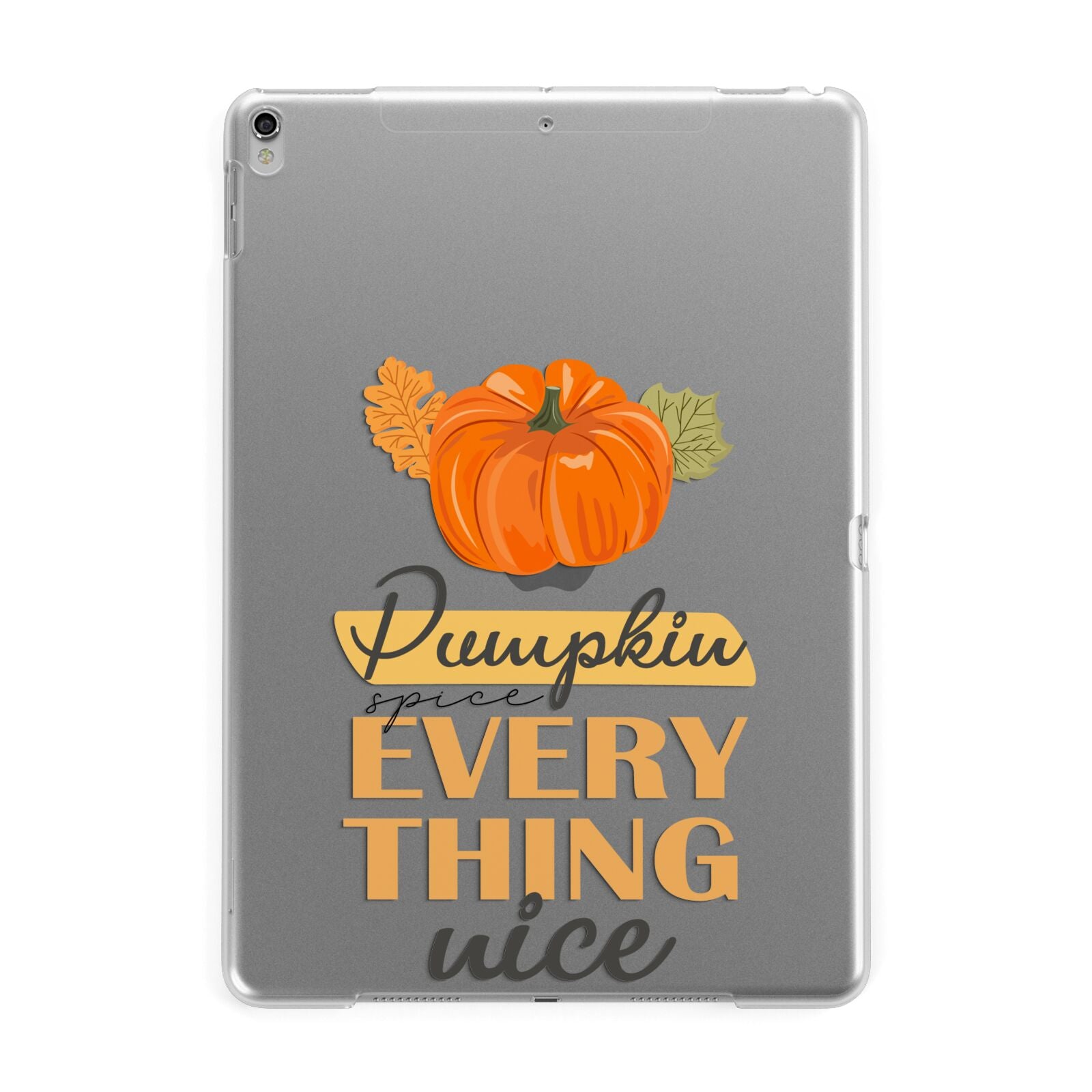 Pumpkin Spice with Caption Apple iPad Silver Case