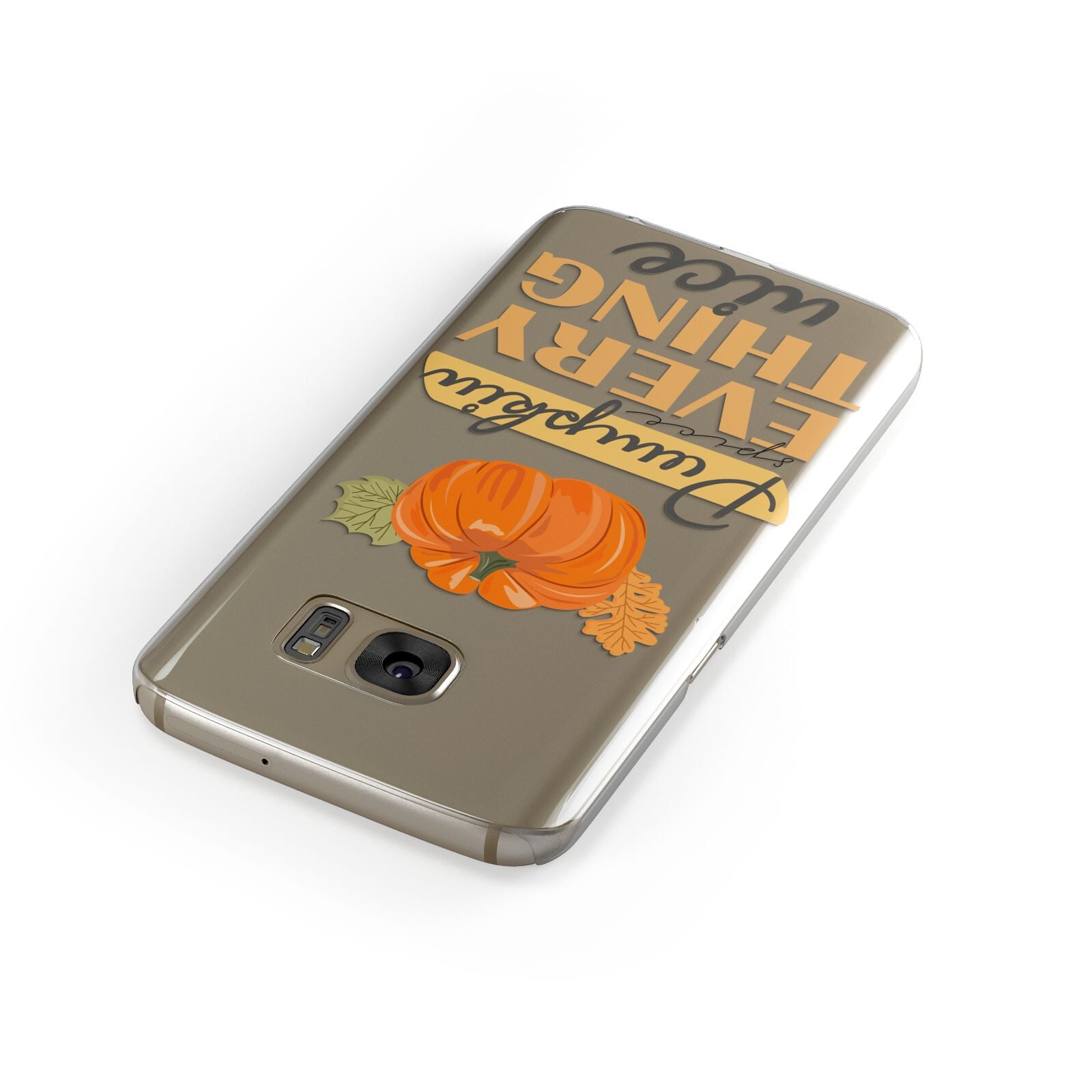 Pumpkin Spice with Caption Samsung Galaxy Case Front Close Up