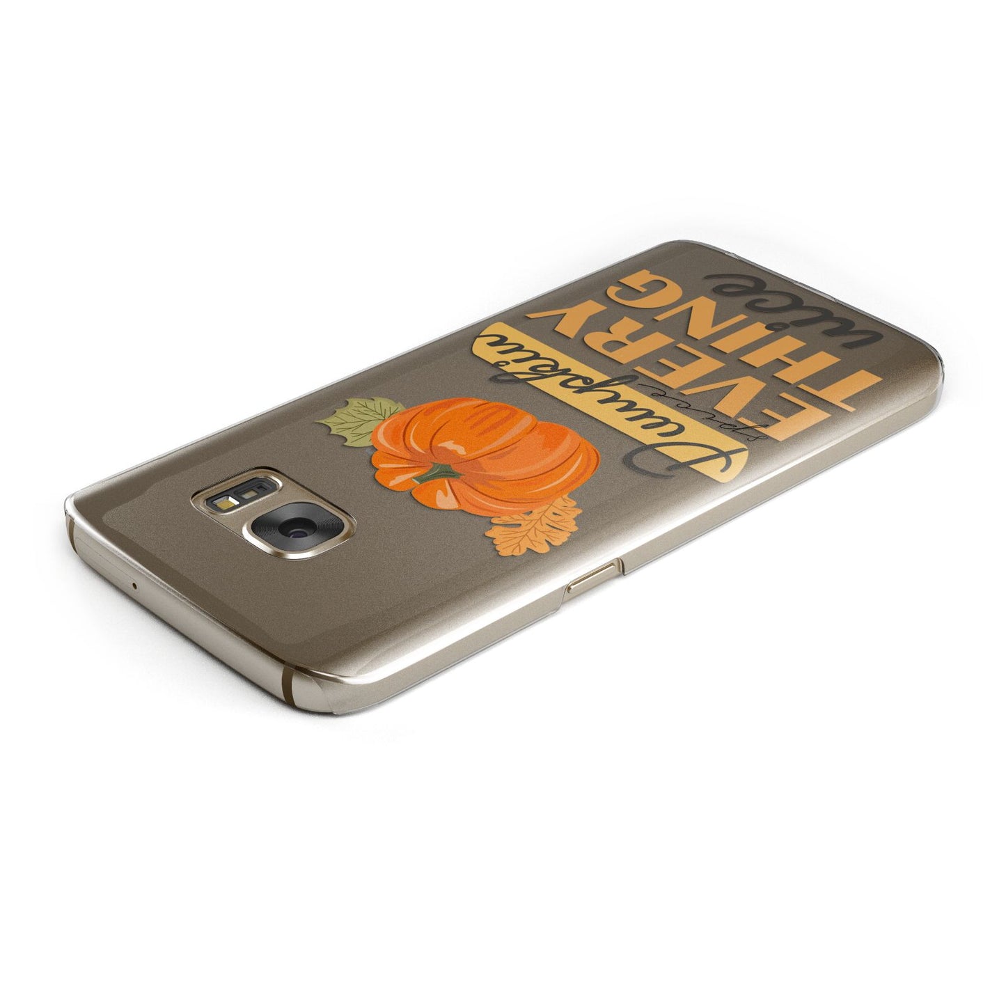 Pumpkin Spice with Caption Samsung Galaxy Case Top Cutout