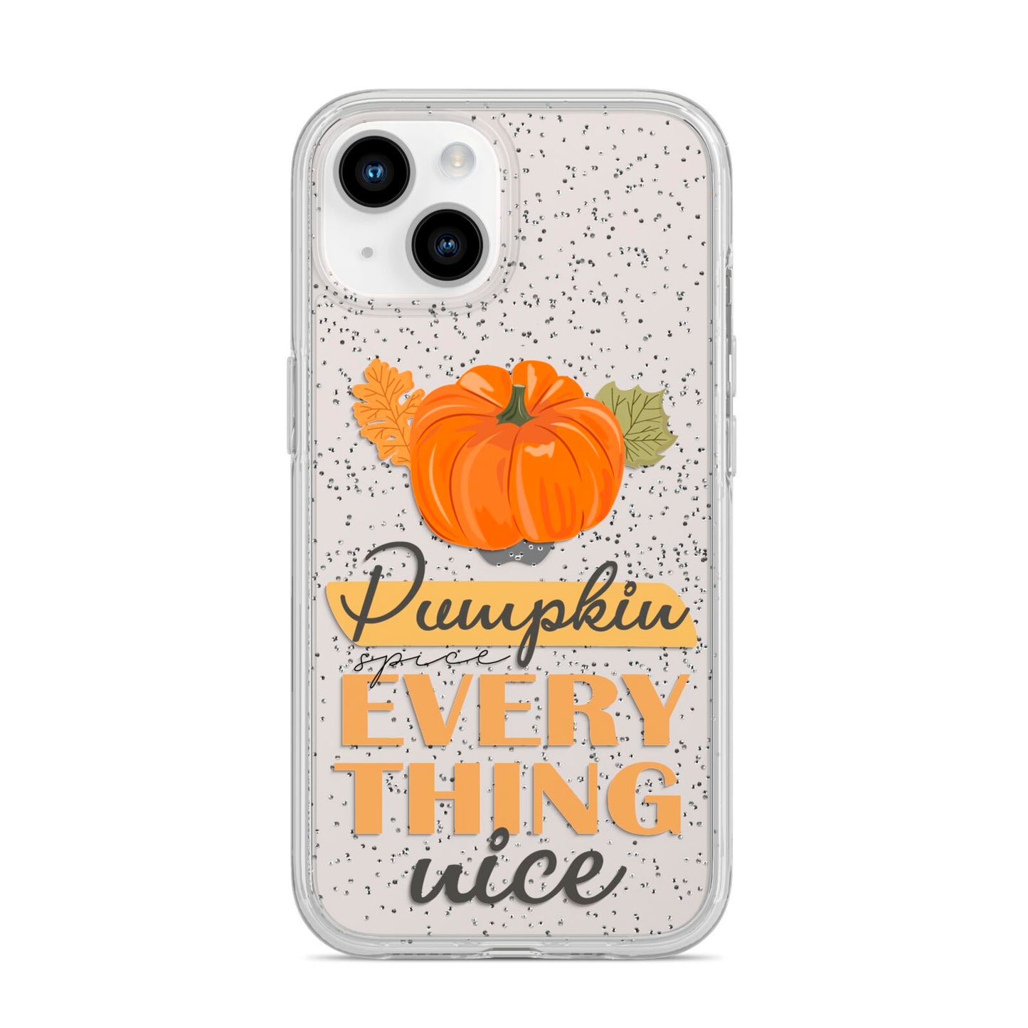 Pumpkin Spice with Caption iPhone 14 Glitter Tough Case Starlight