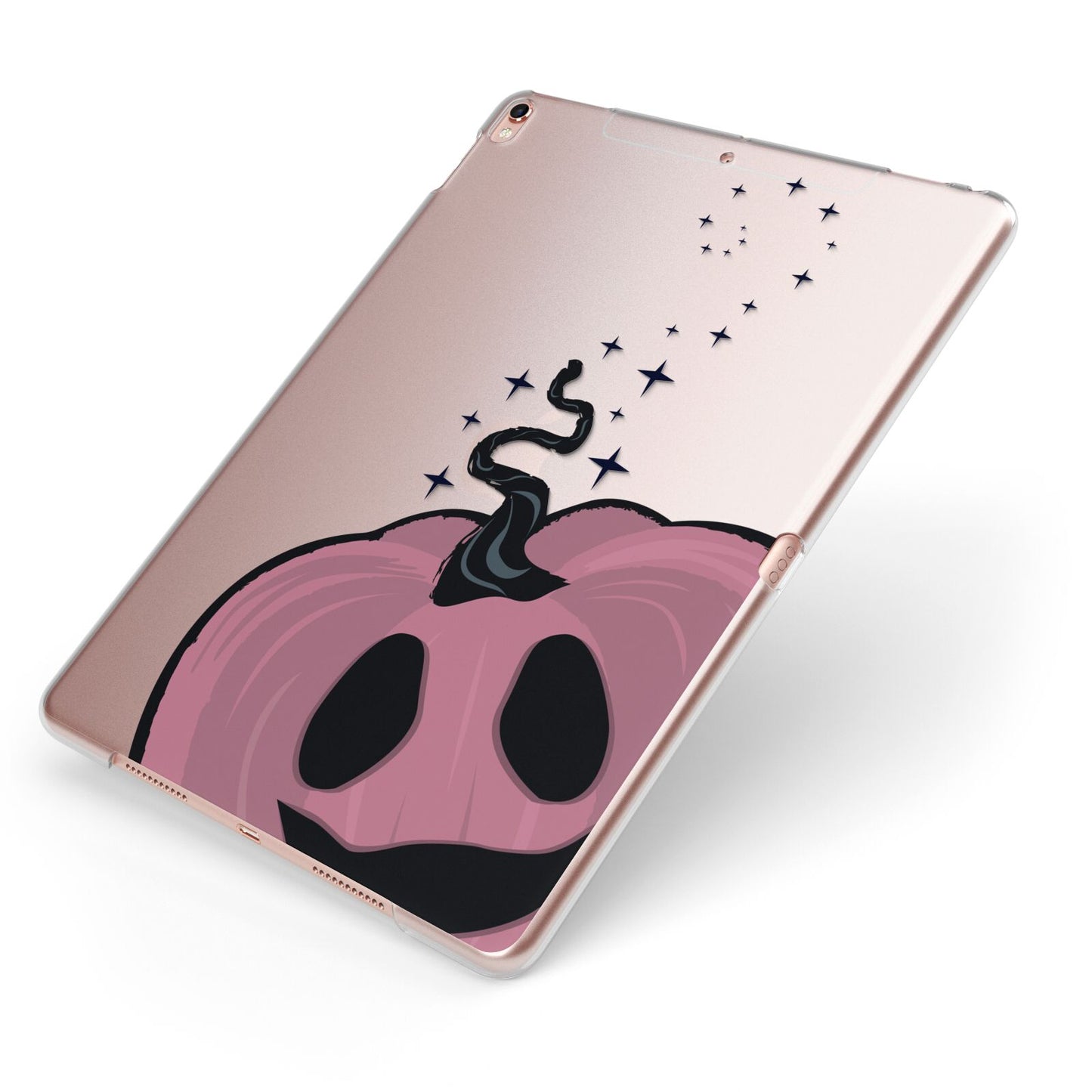 Pumpkin with Transparent Background Apple iPad Case on Rose Gold iPad Side View