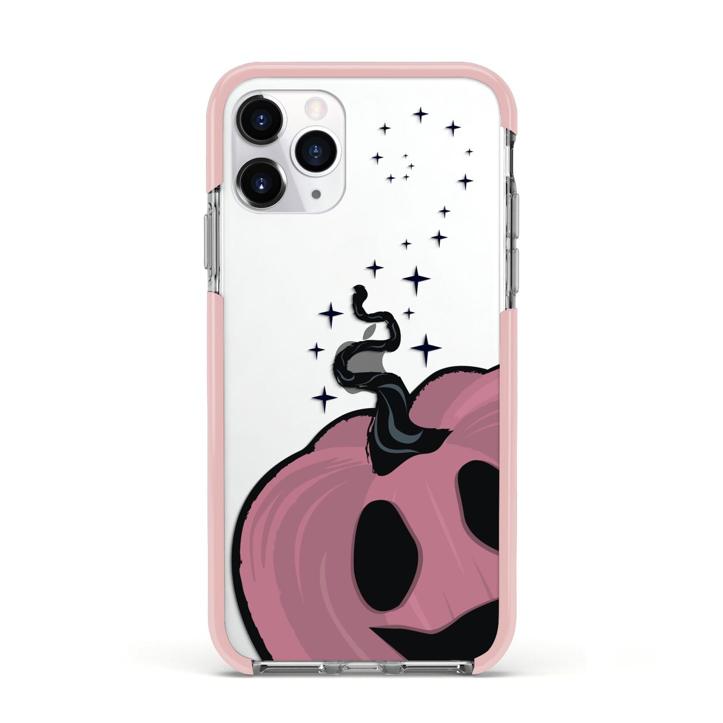 Pumpkin with Transparent Background Apple iPhone 11 Pro in Silver with Pink Impact Case