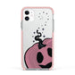 Pumpkin with Transparent Background Apple iPhone 11 in White with Pink Impact Case