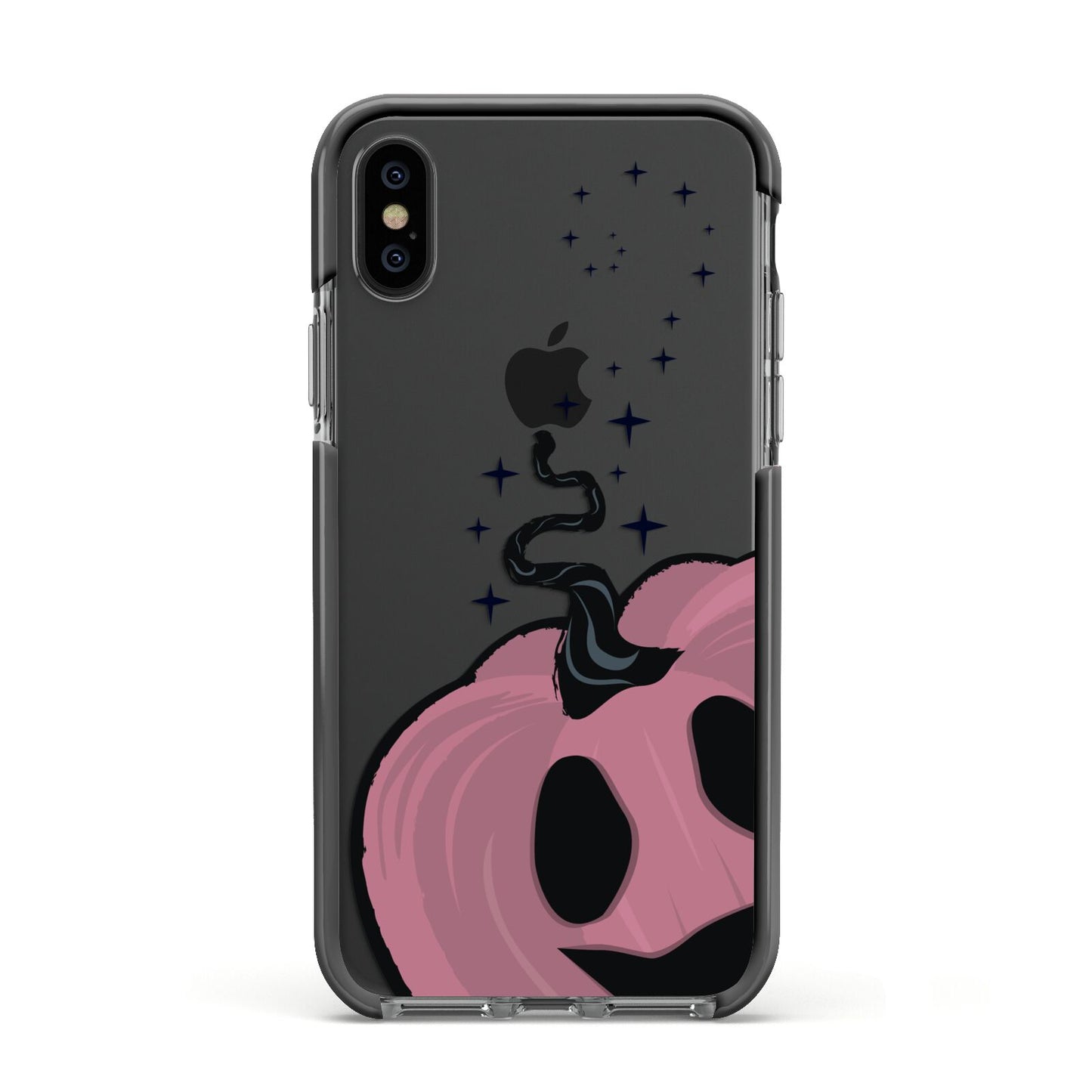 Pumpkin with Transparent Background Apple iPhone Xs Impact Case Black Edge on Black Phone