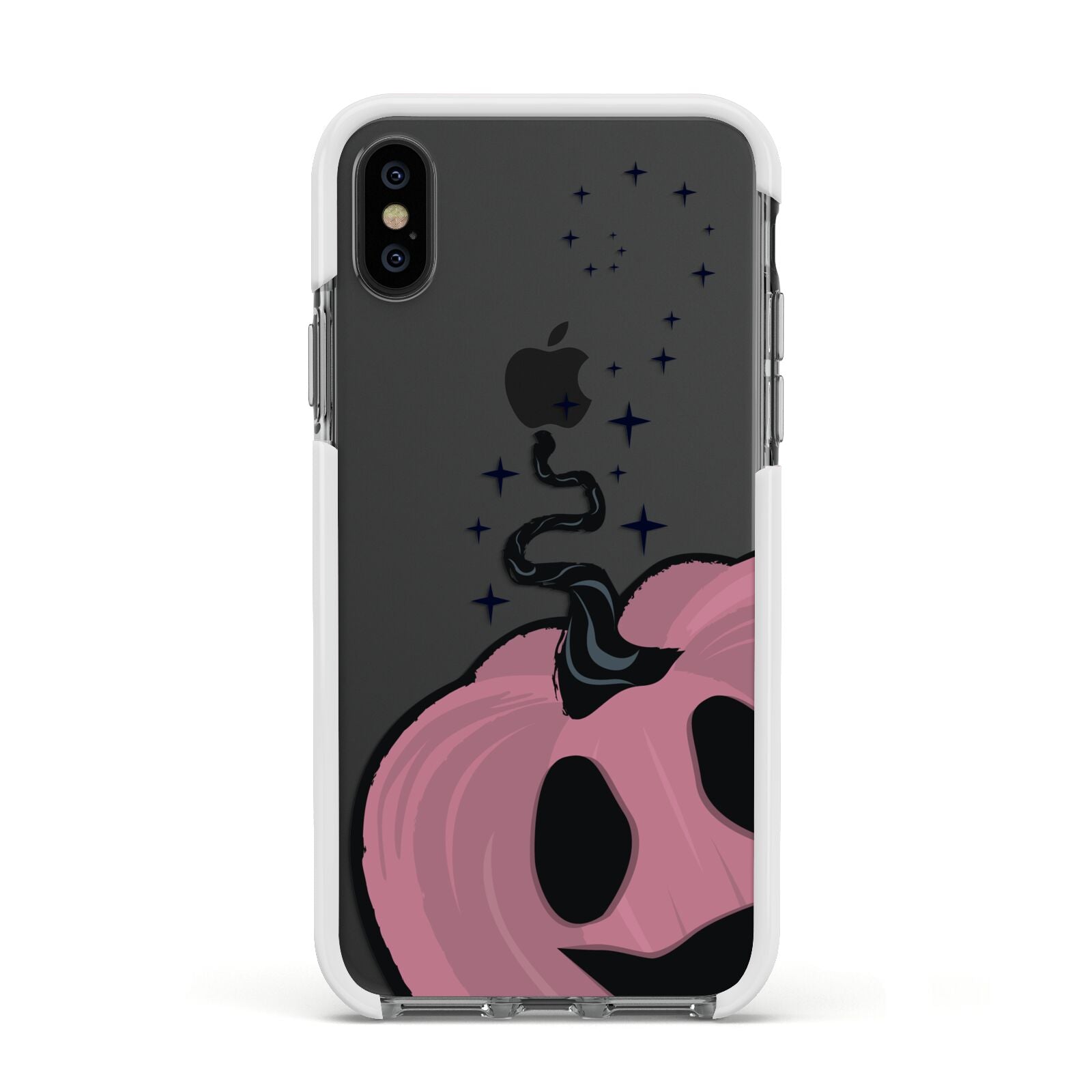 Pumpkin with Transparent Background Apple iPhone Xs Impact Case White Edge on Black Phone